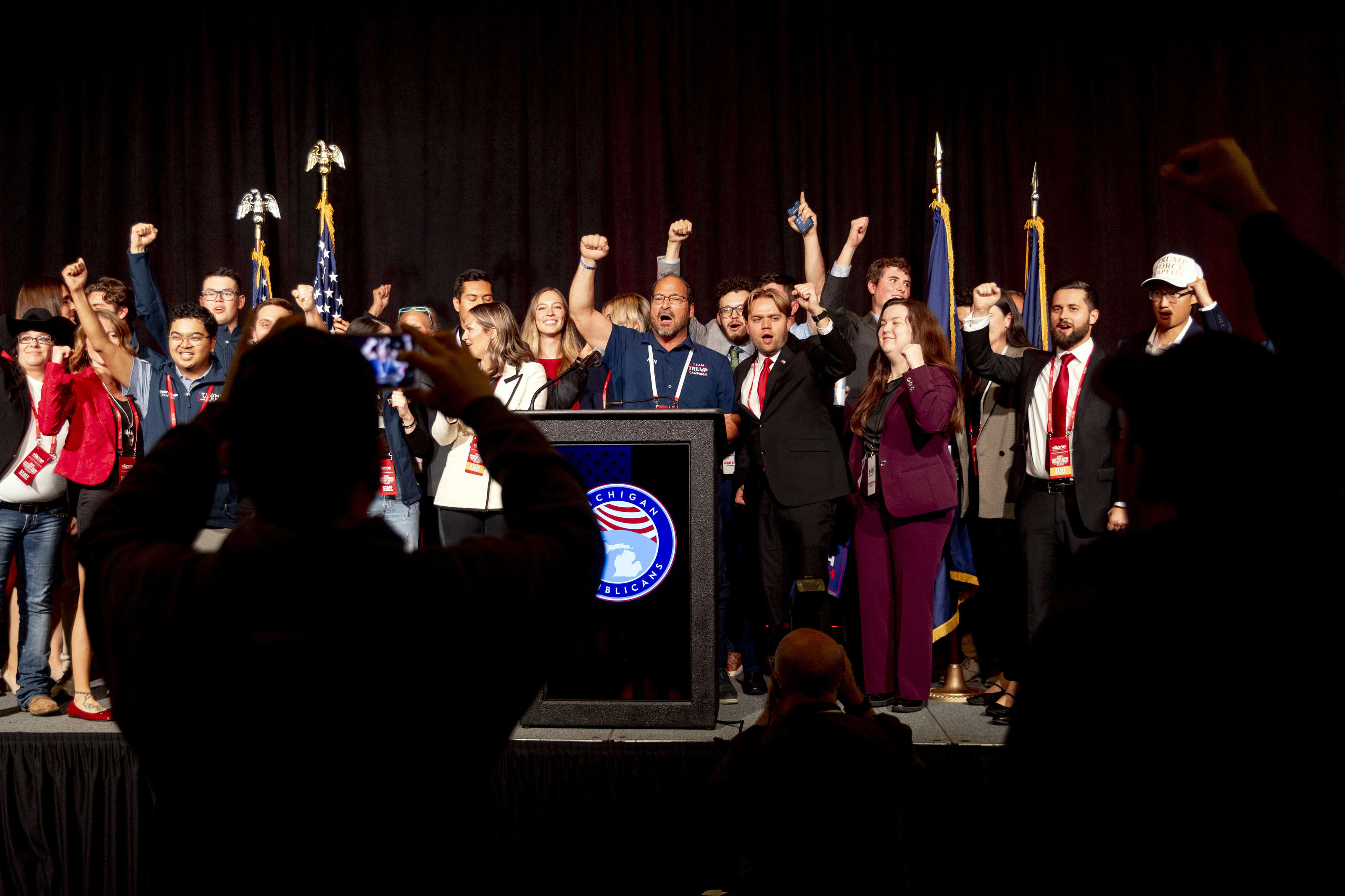 Michigan Republicans watch election results at state watch party ...