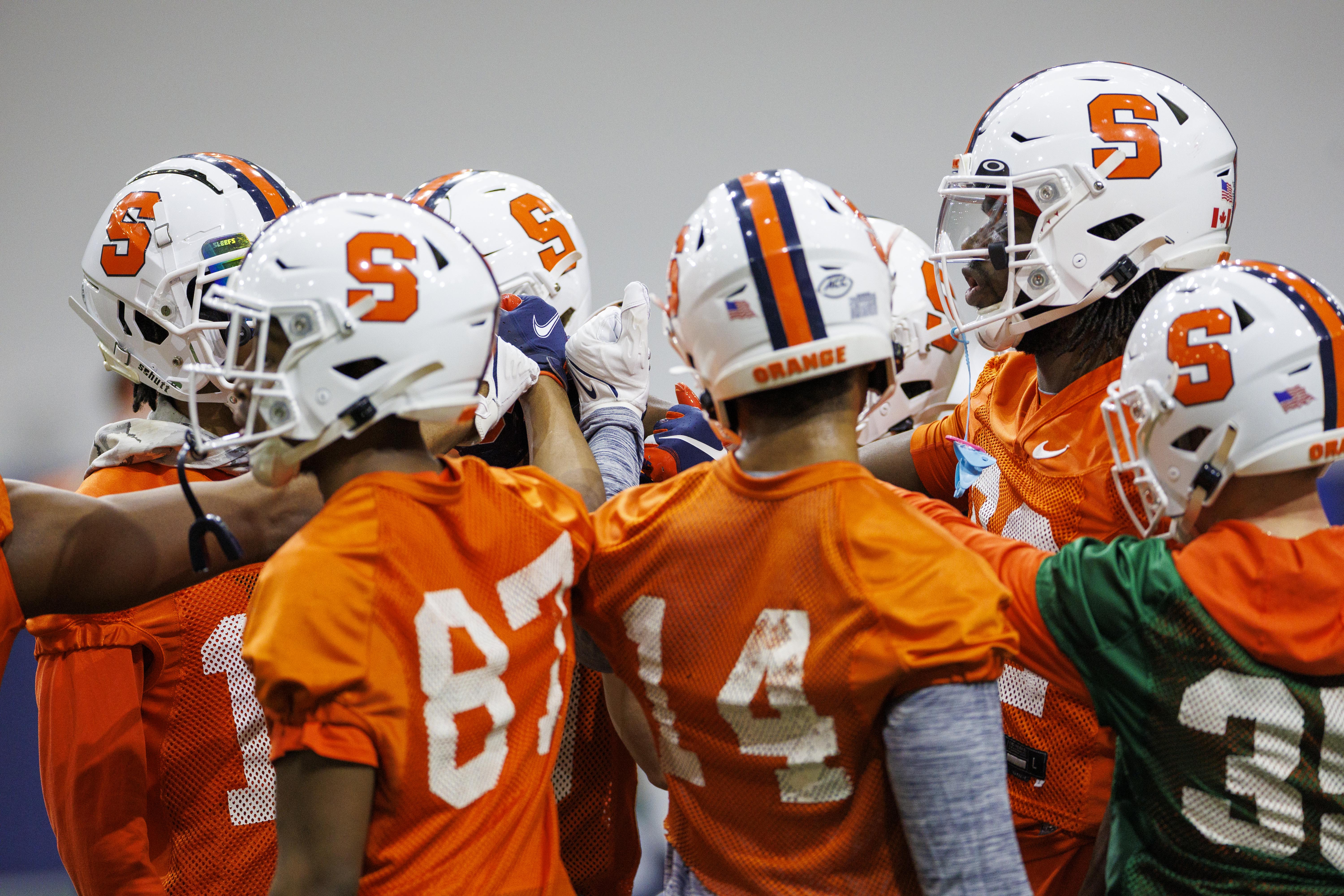 So what exactly is that black padding on the Syracuse football helmets seen  during practice? 