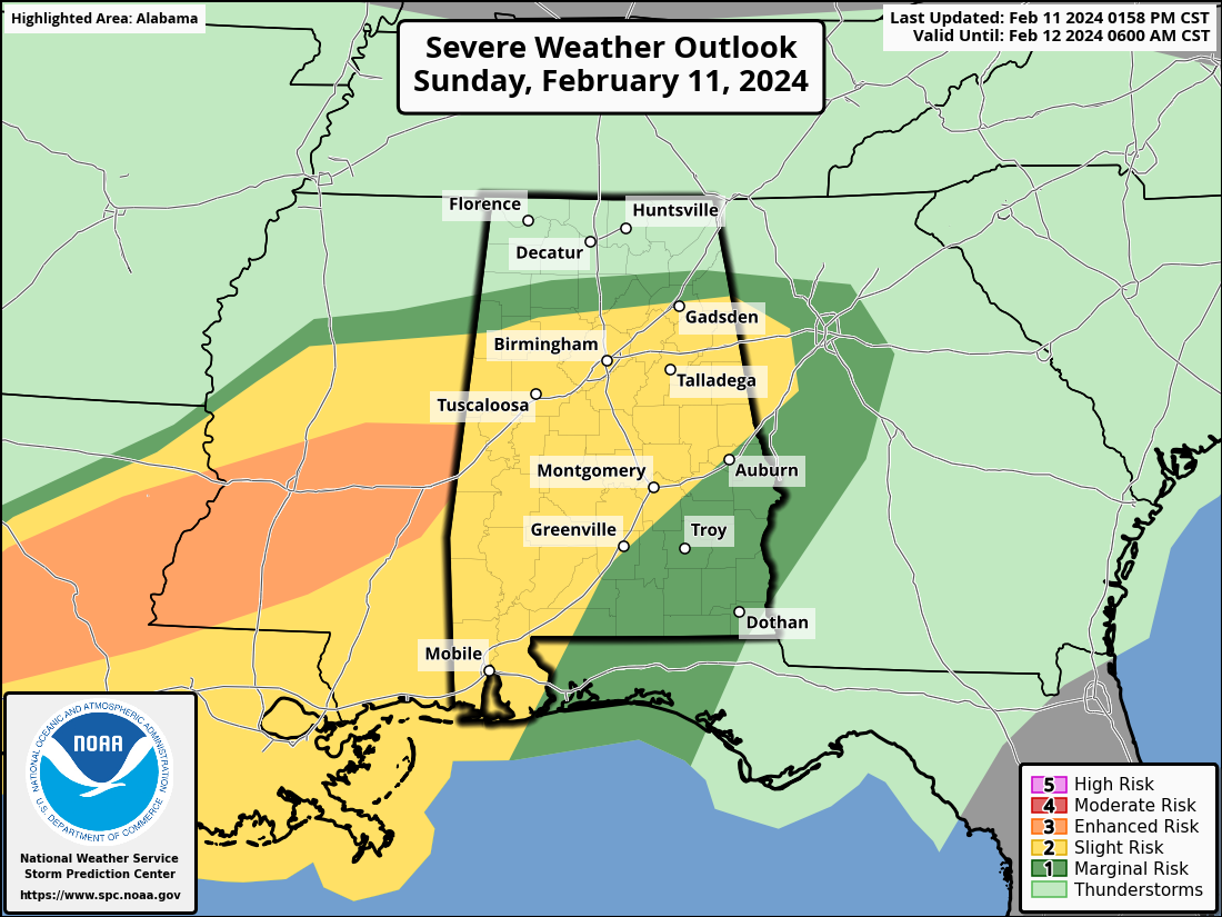 Severe weather possible Monday in Alabama: What to know
