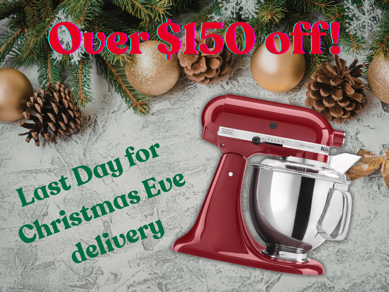 Christmas delivery: KitchenAid Artisan Mixer on sale at Kohl's for