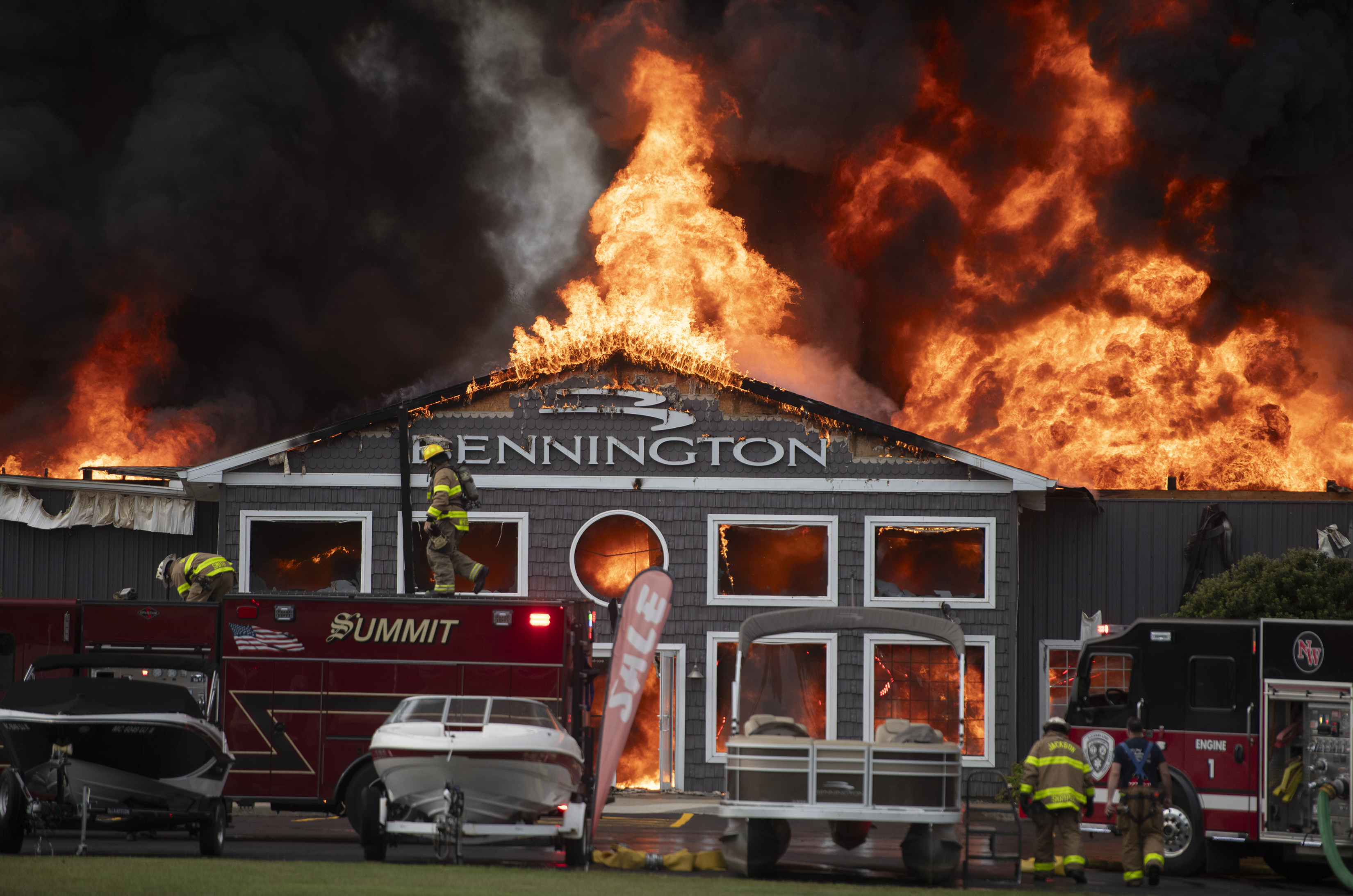 Fire engulfs Thayer Marine near Jackson - mlive.com