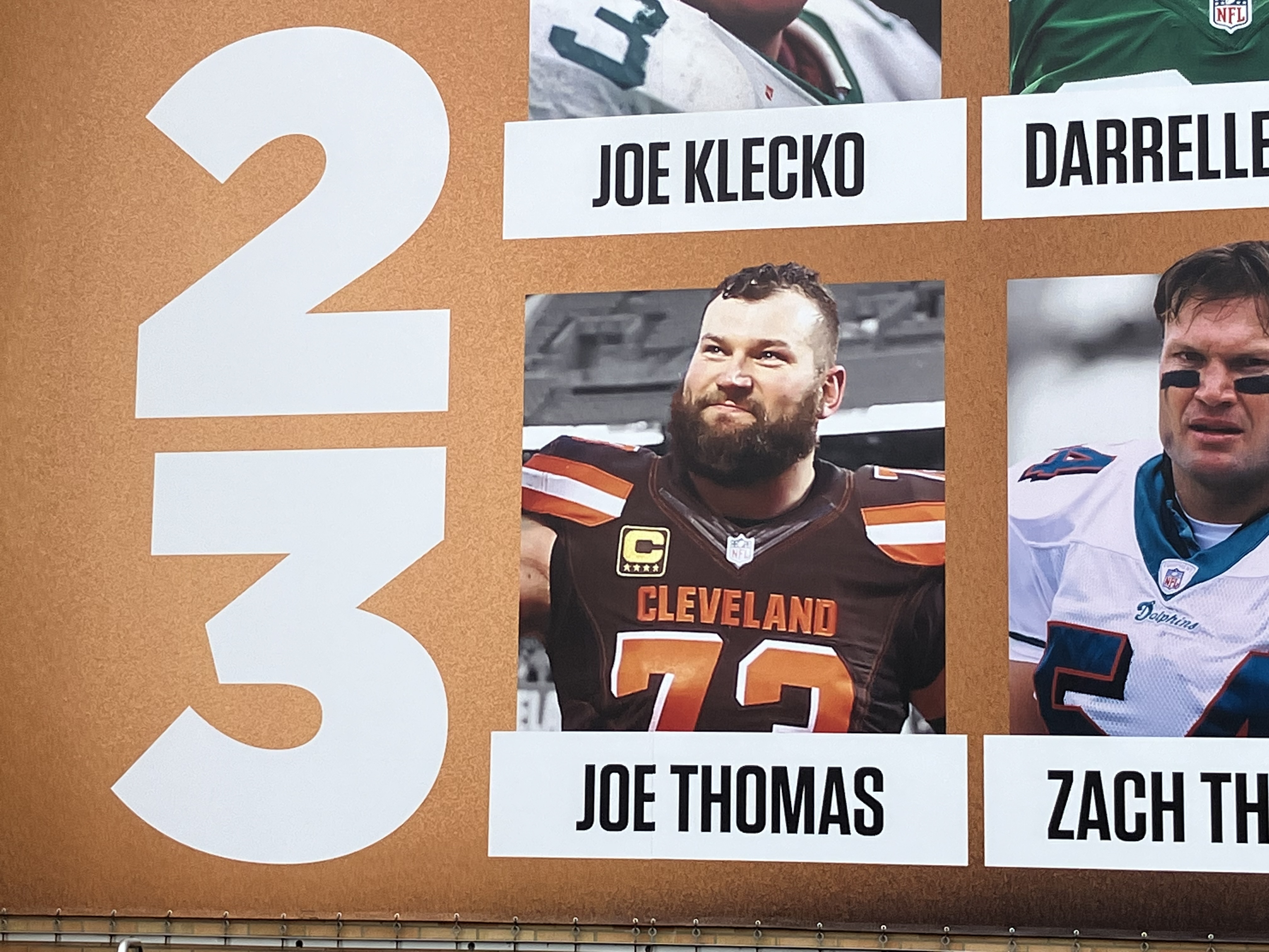 Pro Football Hall of Fame banner serves as Joe Thomas' first piece of  recognition for induction into Canton