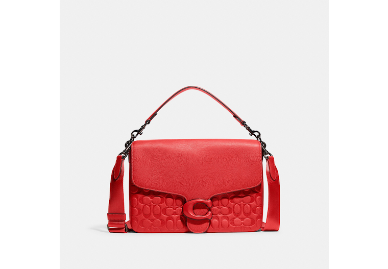 Coach, Bags, Nwt Coach Runway Lip Kiss Bag Signature Leather Red Purse  Zippered Case Nyfw