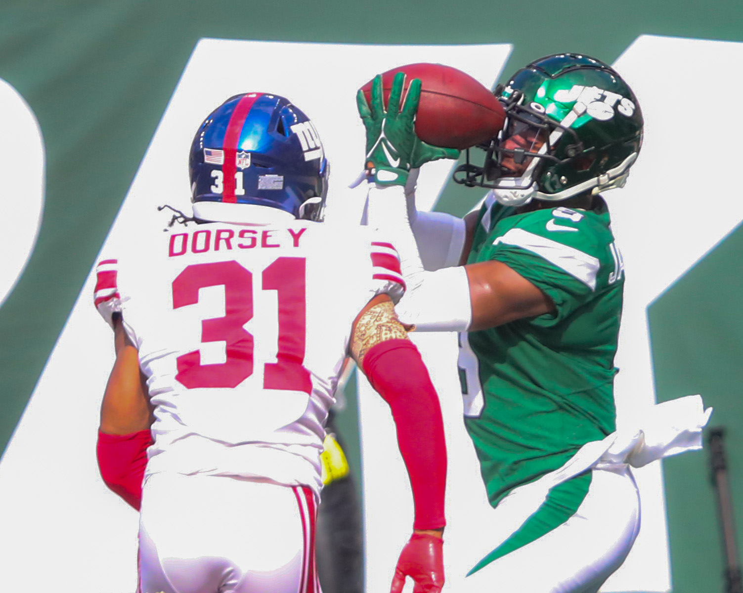 New York Jets wide receiver Calvin Jackson (9) in action against