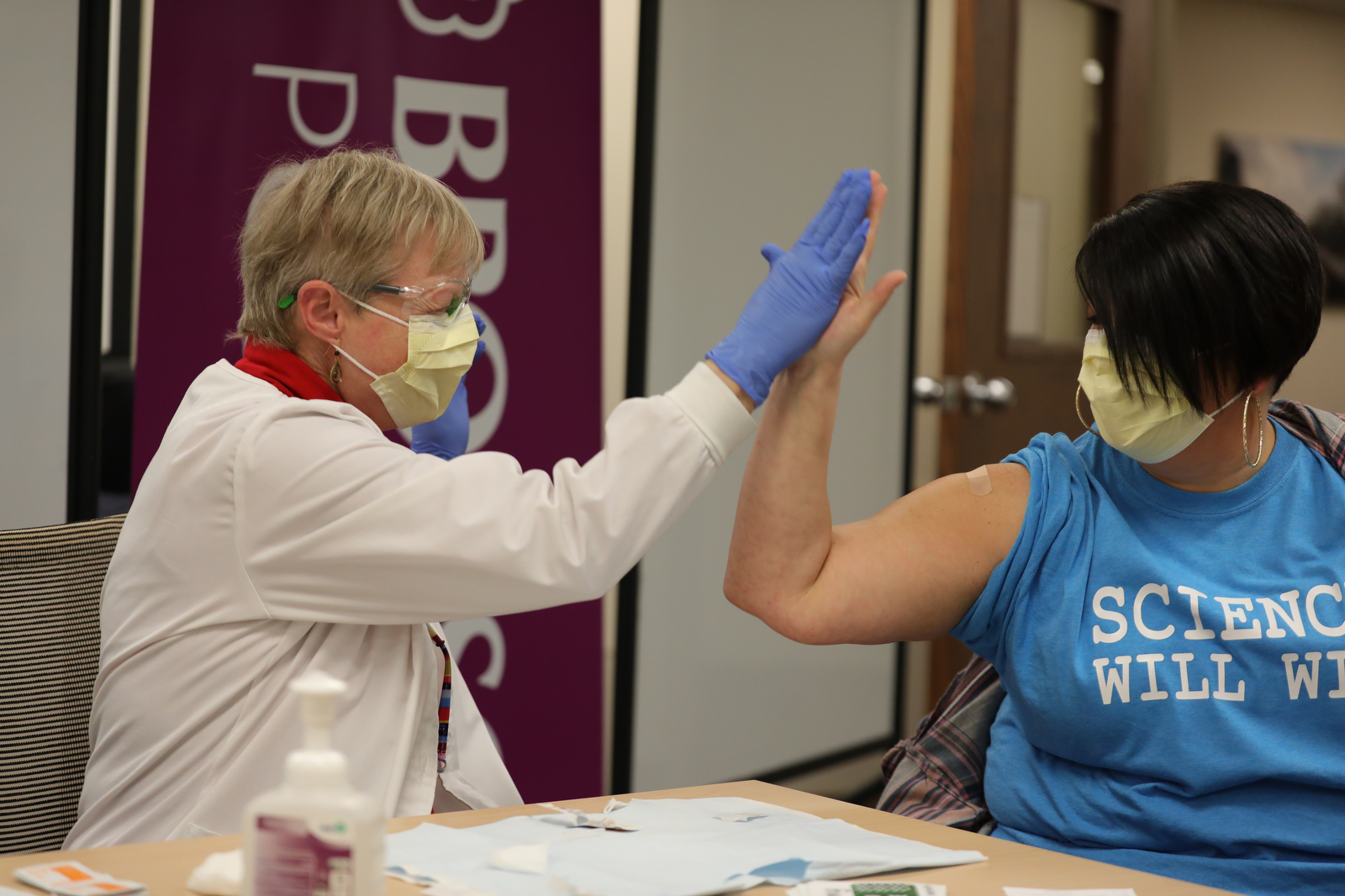 Second dosage of the Pfizer vaccine administered at Bronson Hospital