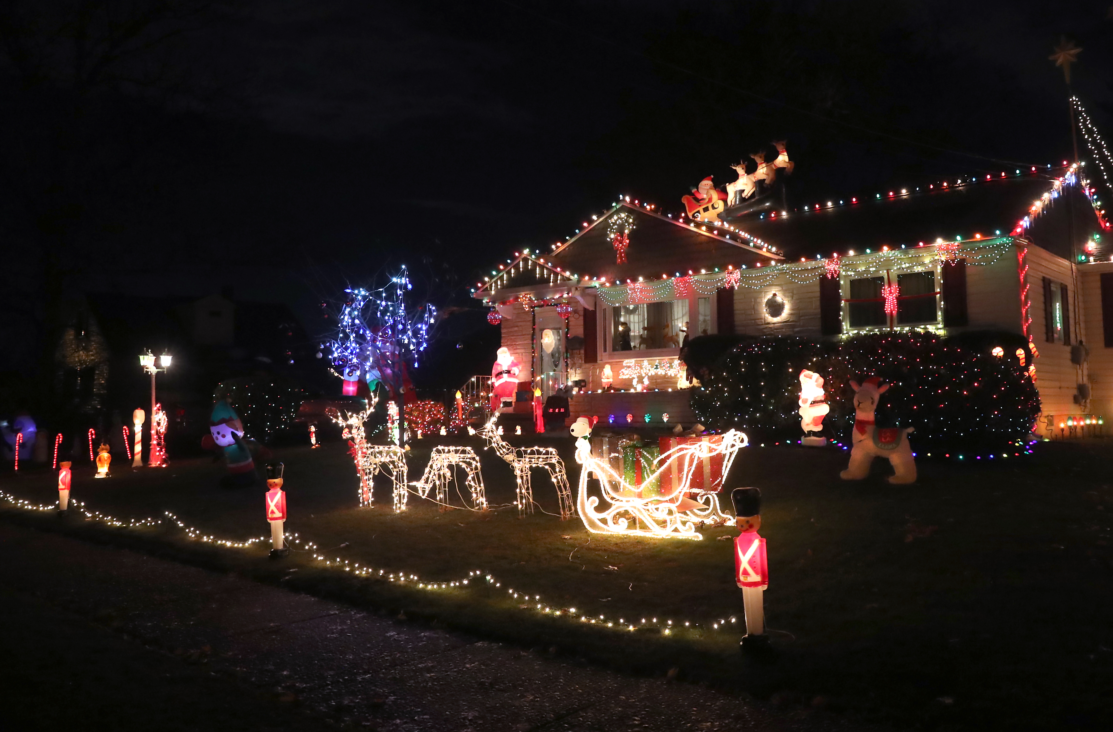Christmas decorations light up 105 West Williams Ave. in Barrington along the South Jersey Christmas Lights map tour, Saturday, Dec. 3, 2022.