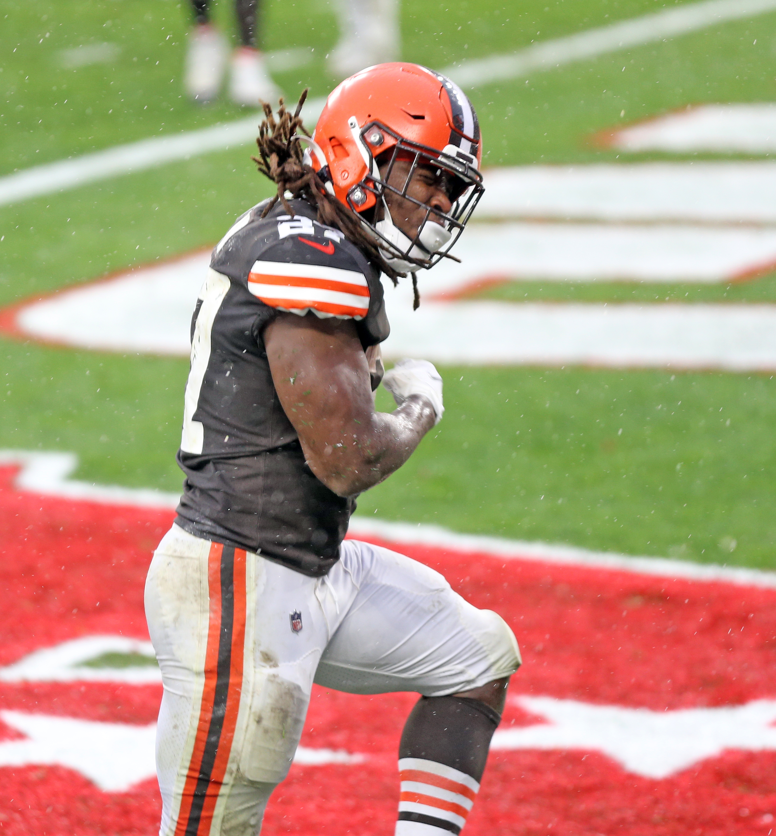 Cleveland Browns Kareem Hunt against the Philadelphia Eagles, November 22,  2020 