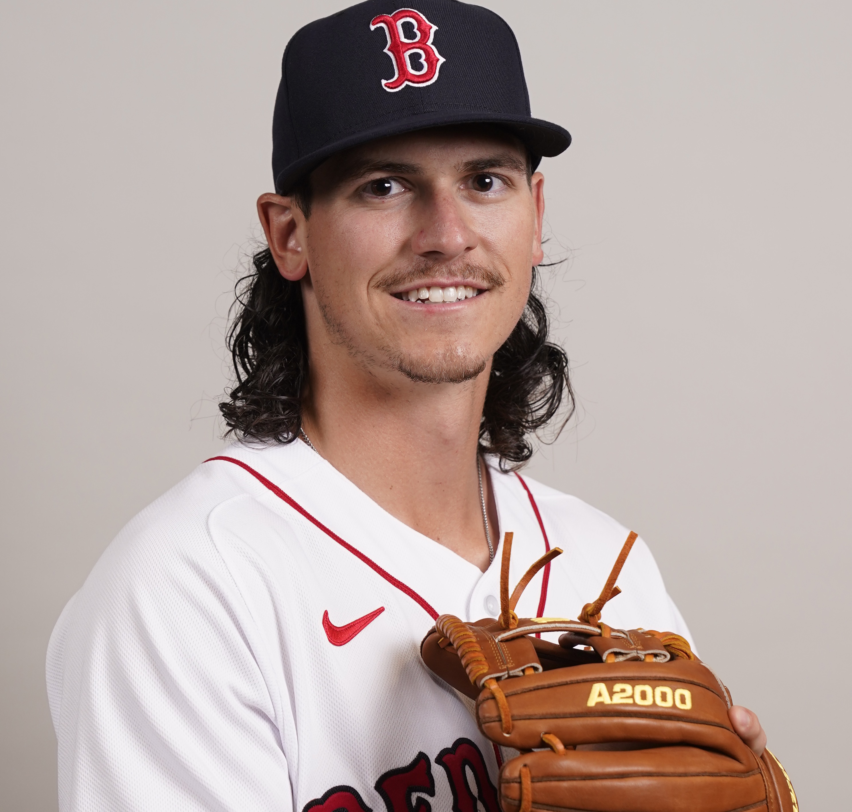 Boston Red Sox have a mullet and two mustaches at camp; Connor Seabold,  Ryan Fitzgerald, Kole Cottam know style 