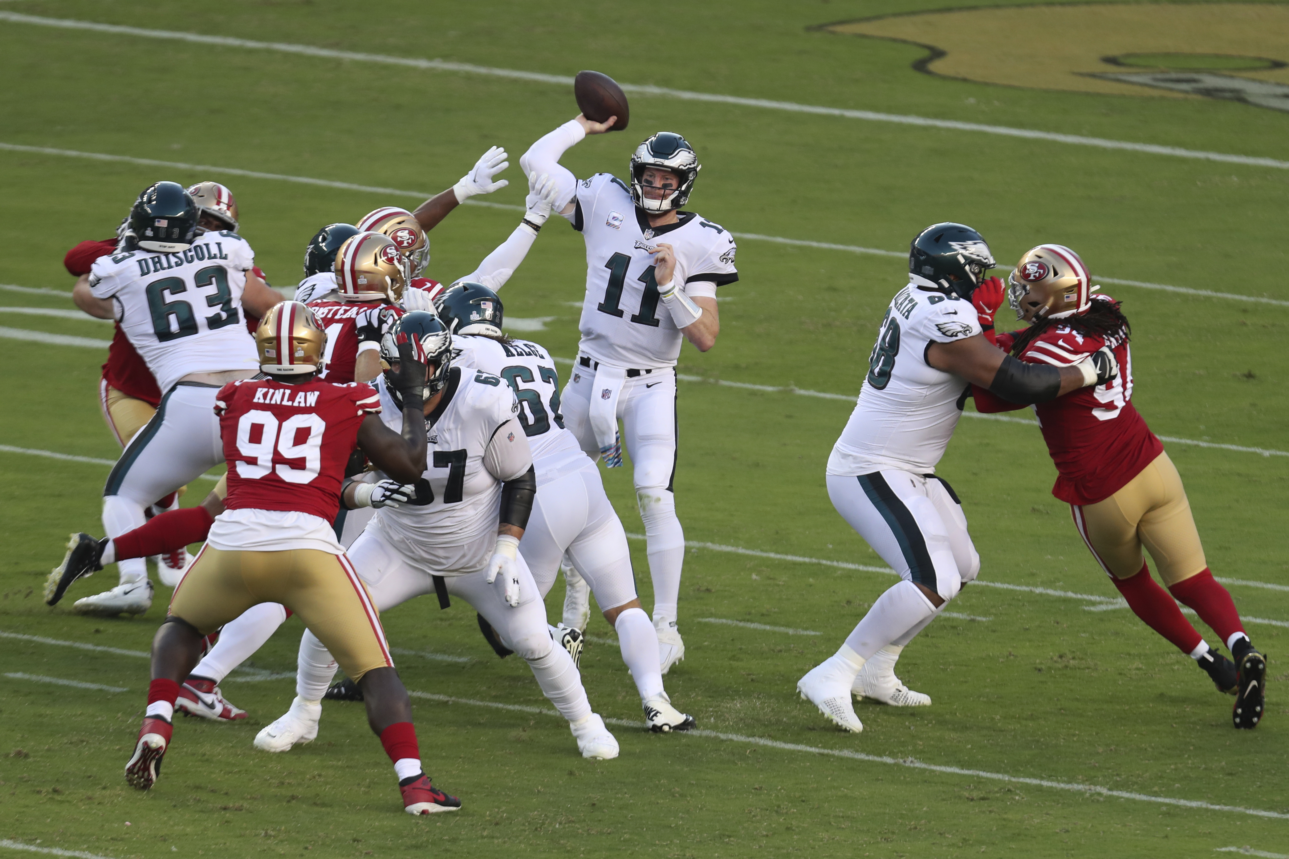 Carson Wentz plays within himself, and Philadelphia Eagles beat San  Francisco 49ers