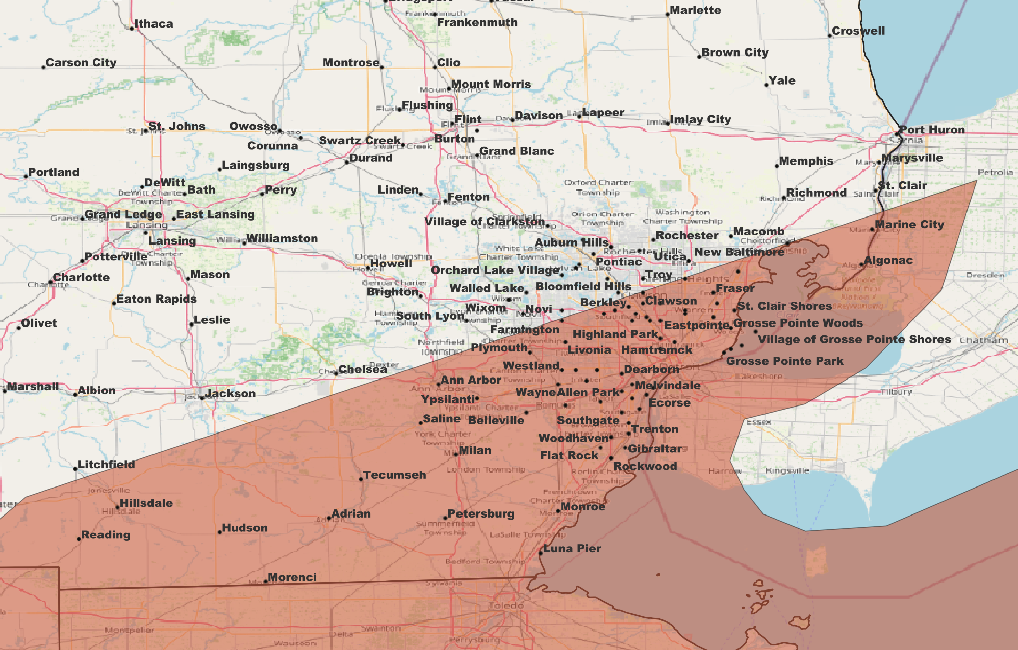 Isolated tornado severe wind gusts in timeline of Michigan s