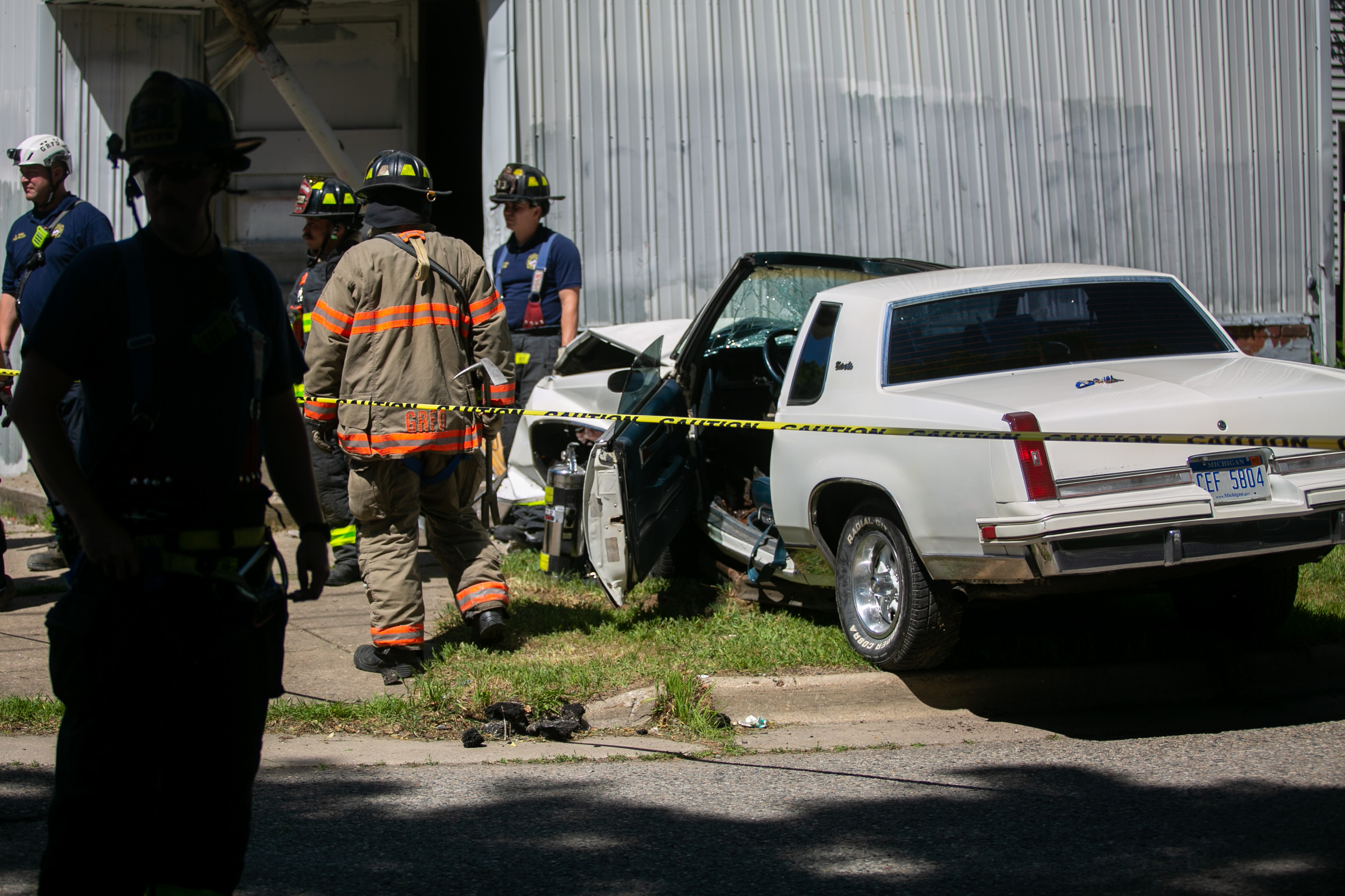 Stolen vehicle crashes into building after police pursuit - mlive.com