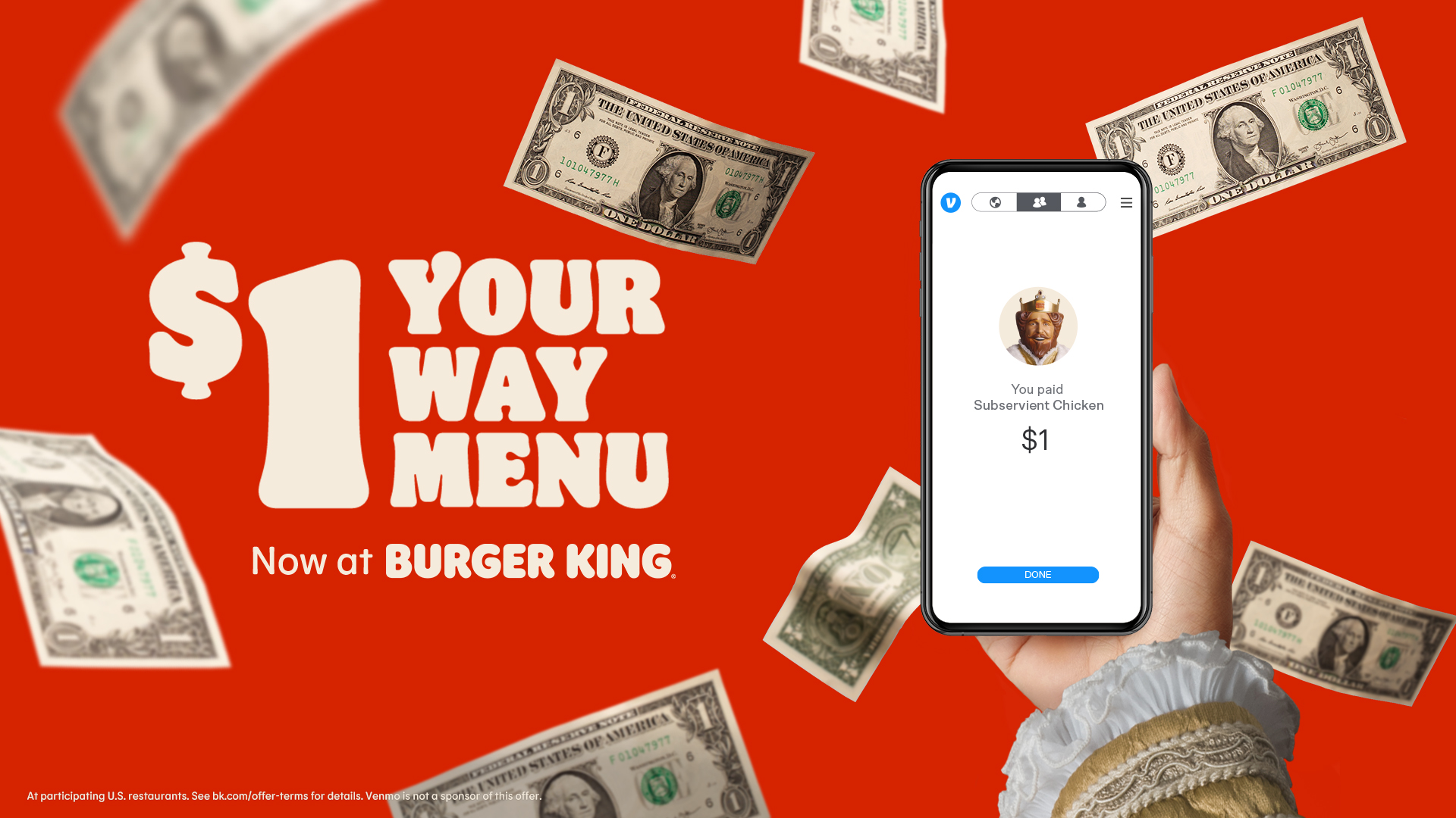 Burger King making deposits in random Venmo accounts to announce new menu