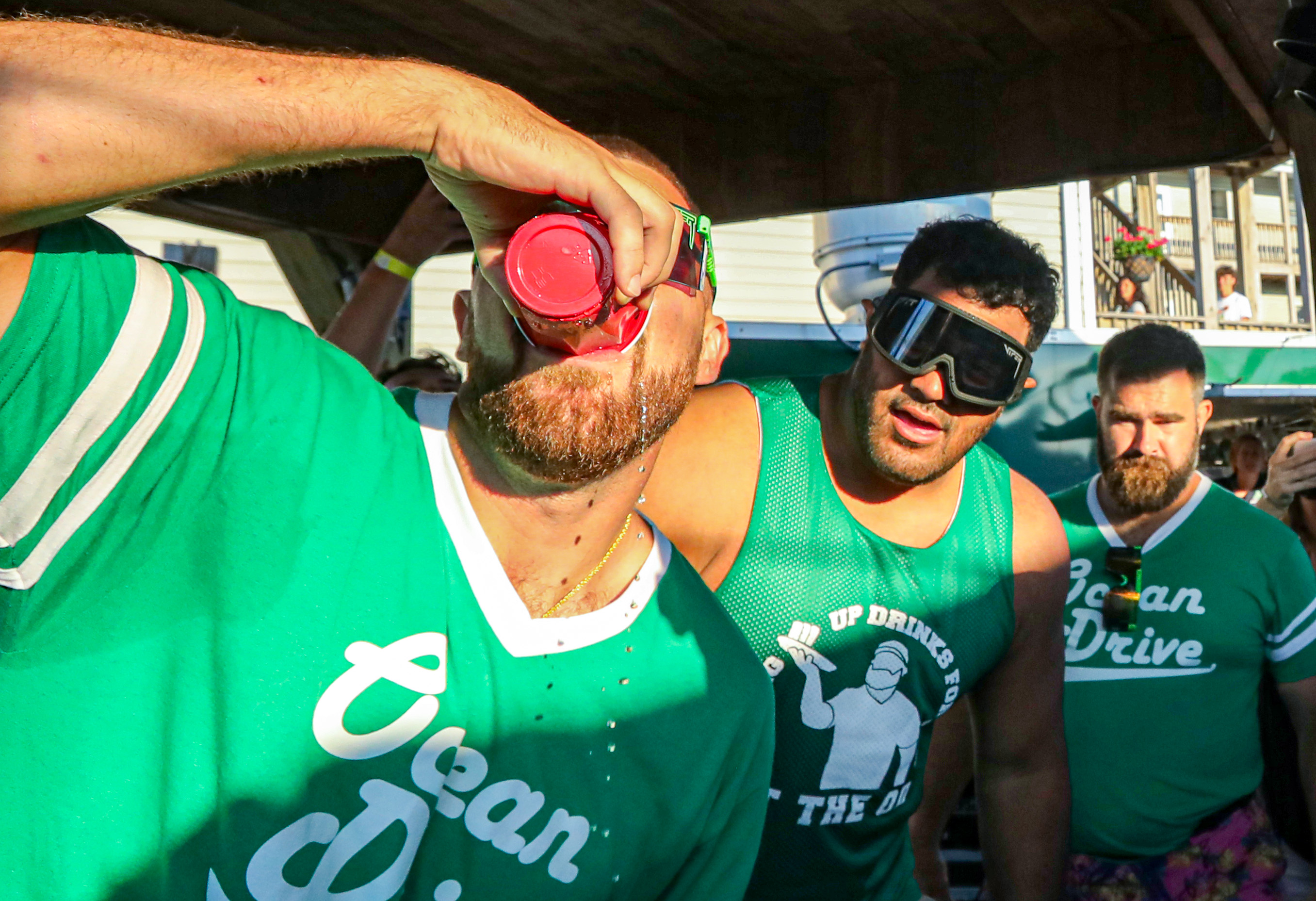 Philadelphia Eagles Jason Kelce hosts celebrity bartending bash at