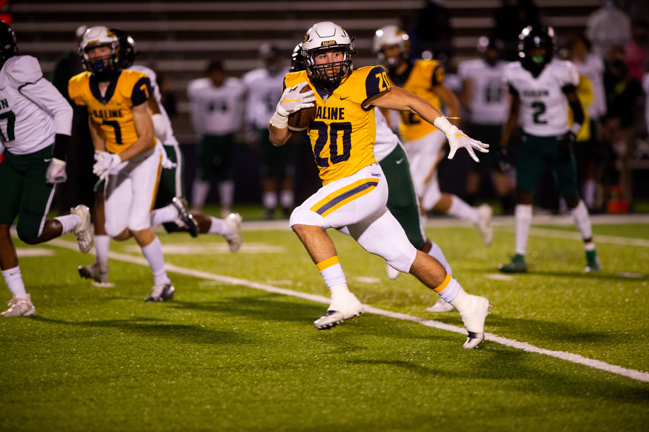 Saline vs. Ann Arbor Huron district semifinal high school football ...