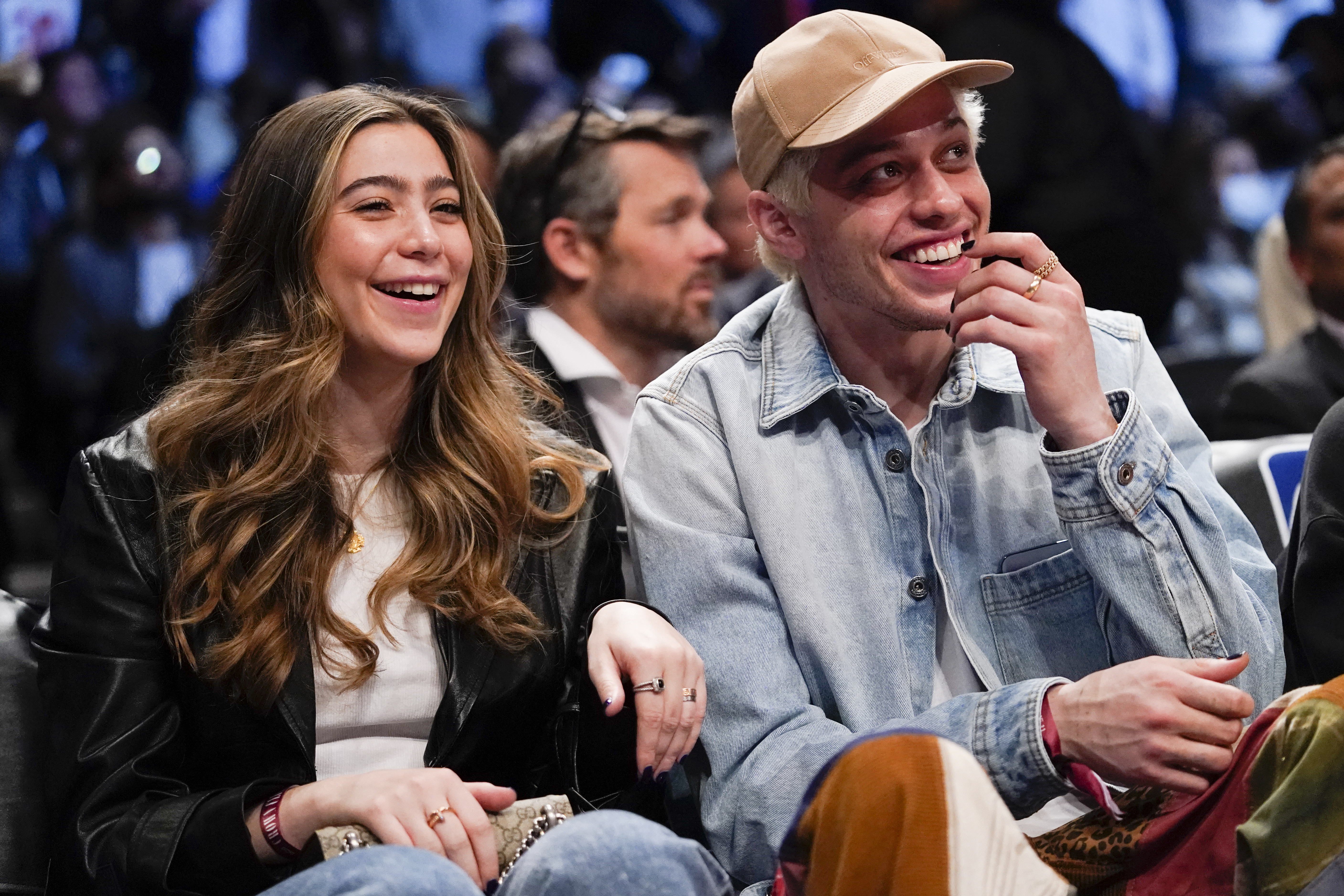 Miami Marlins' Christian Yelich, left, poses for a photograph with Saturday  Night Live comedian Pete Davidson before a baseball game between the  Marlins and the New York Mets, Tuesday, Sept. 15, 2015