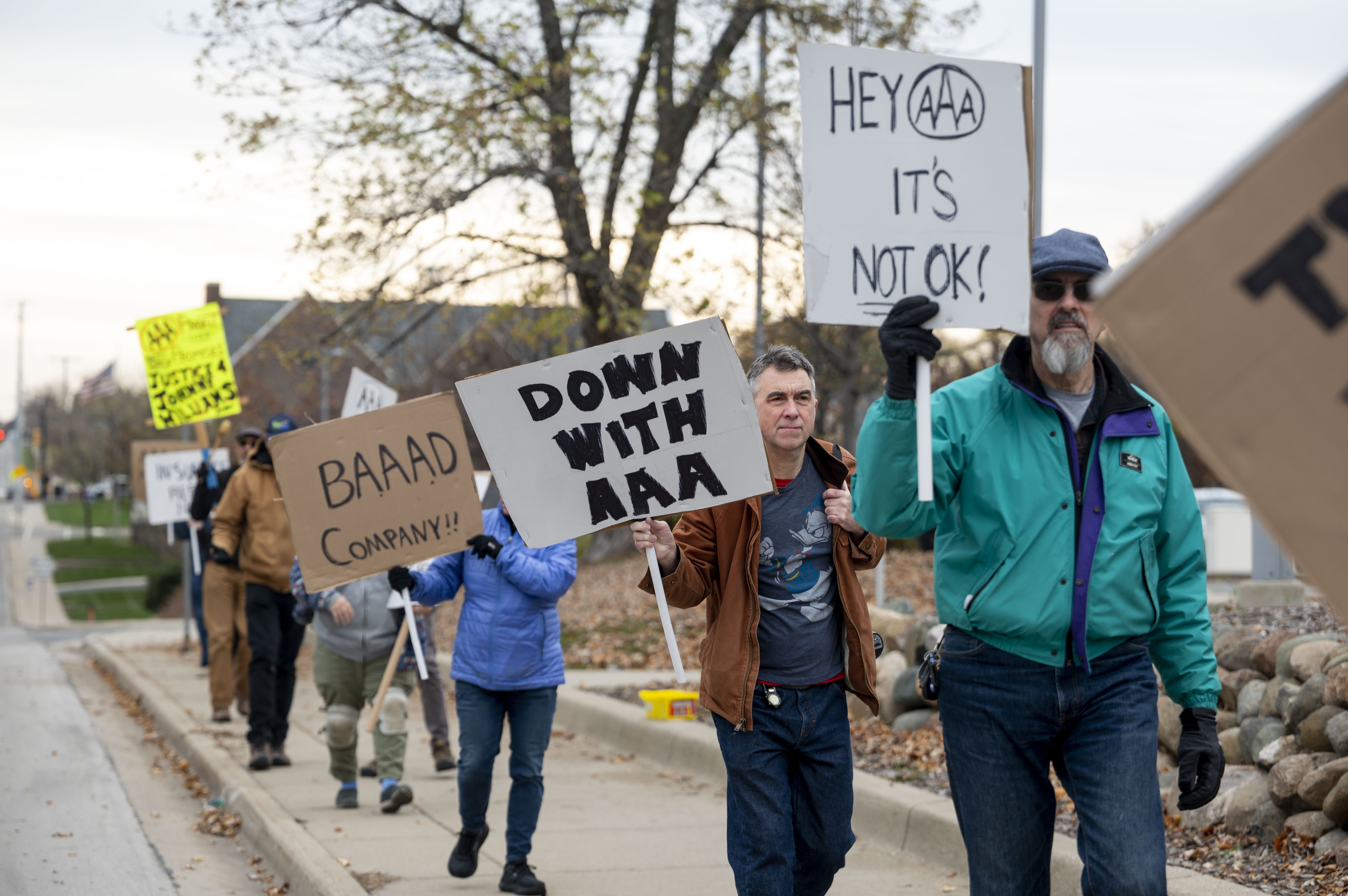 Supporters of Johnny's Speakeasy protest outside AAA offices