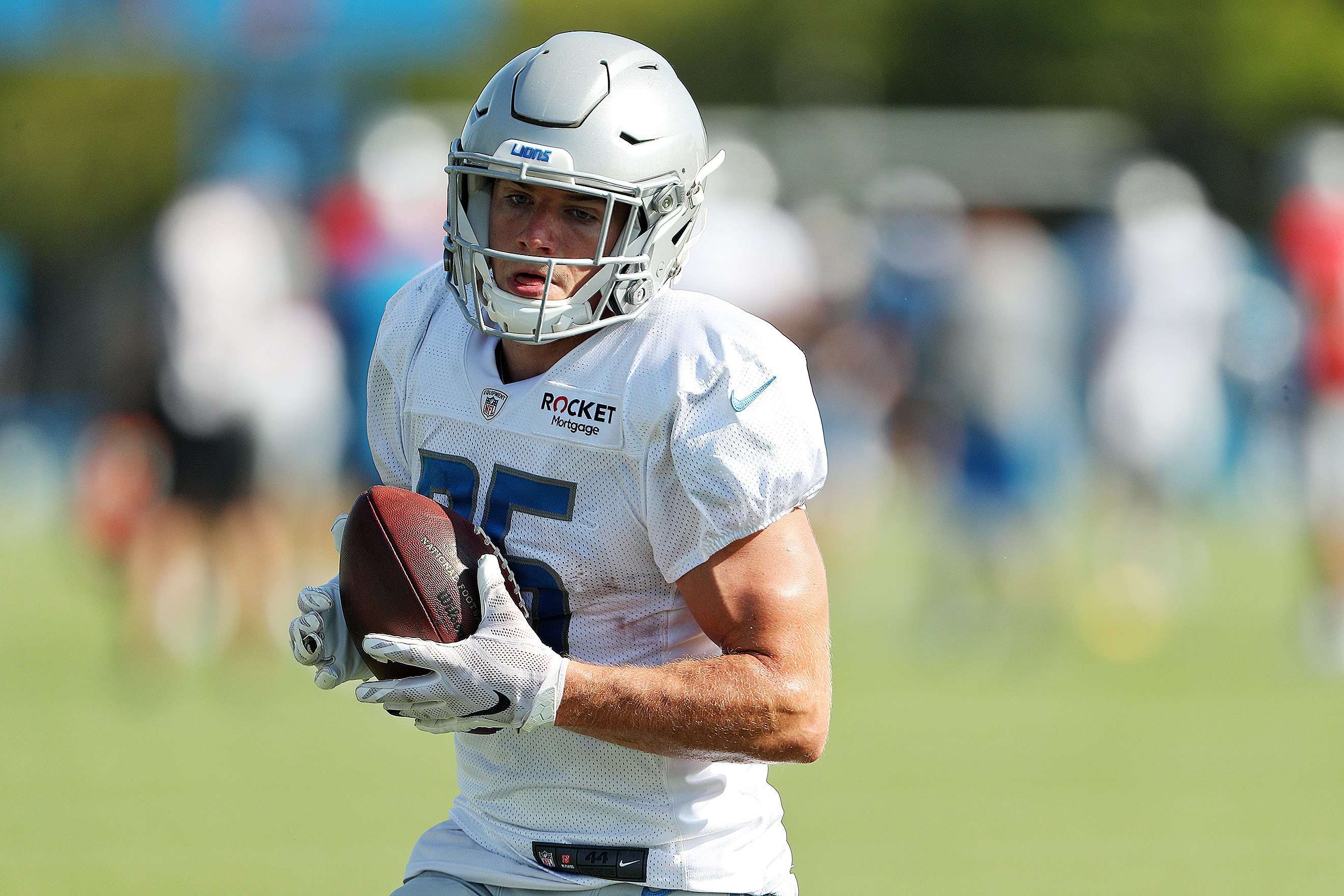 Detroit Lions wide receiver Tom Kennedy (85) runs during the first half of  an NFL football