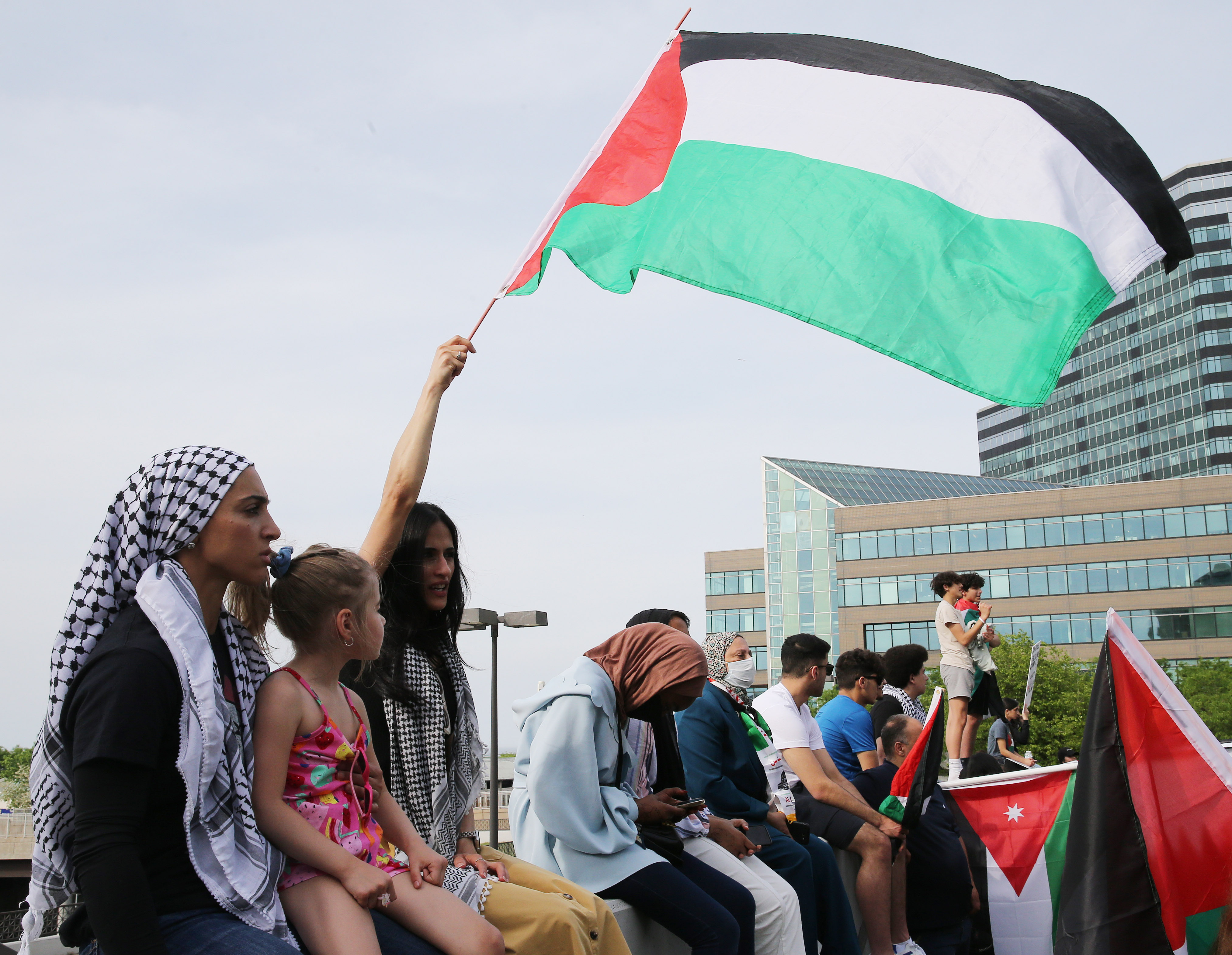Hundreds of supporters of Palestine rally at Free Stamp in downtown ...