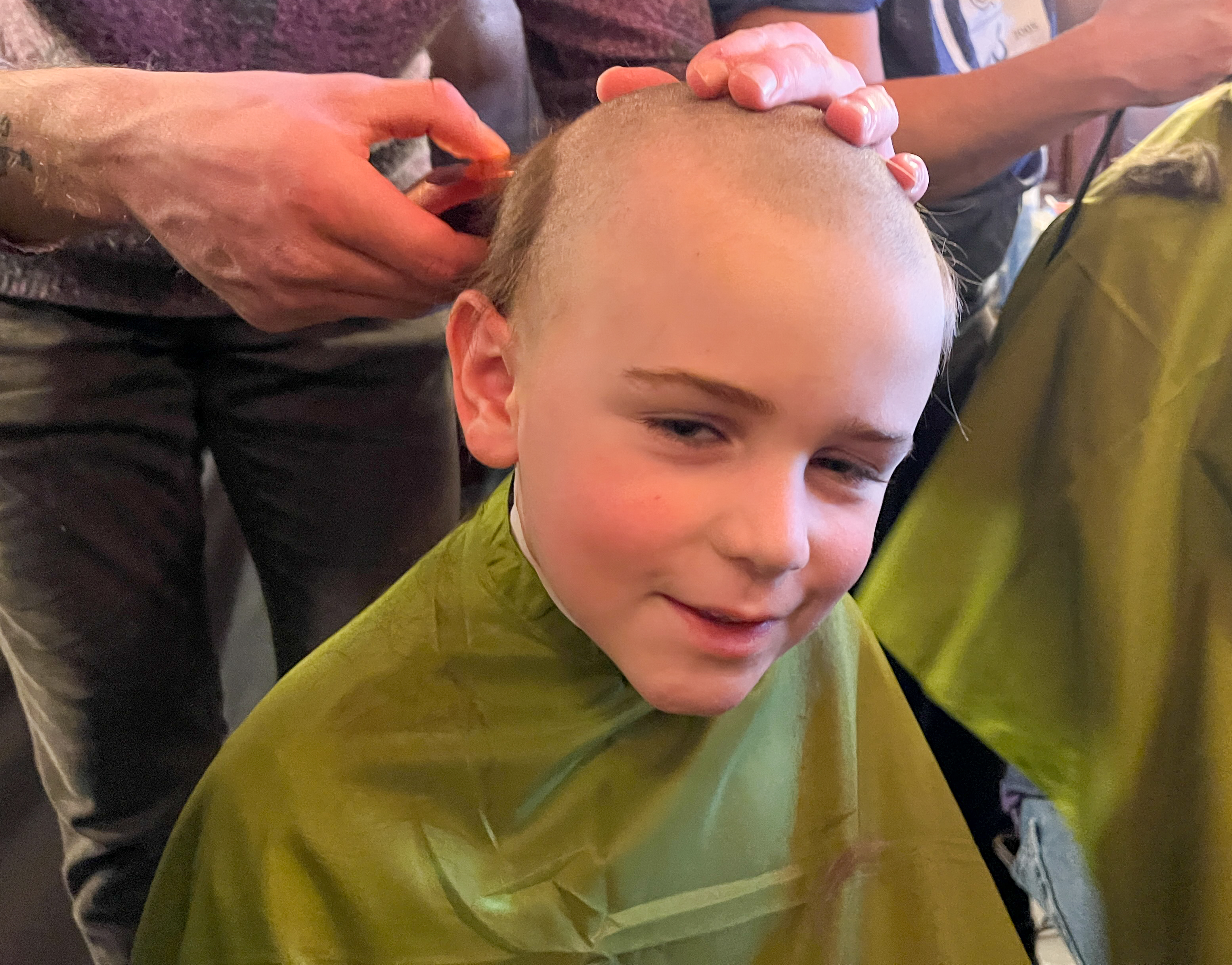 Behrend baseball players shave their heads to show support for