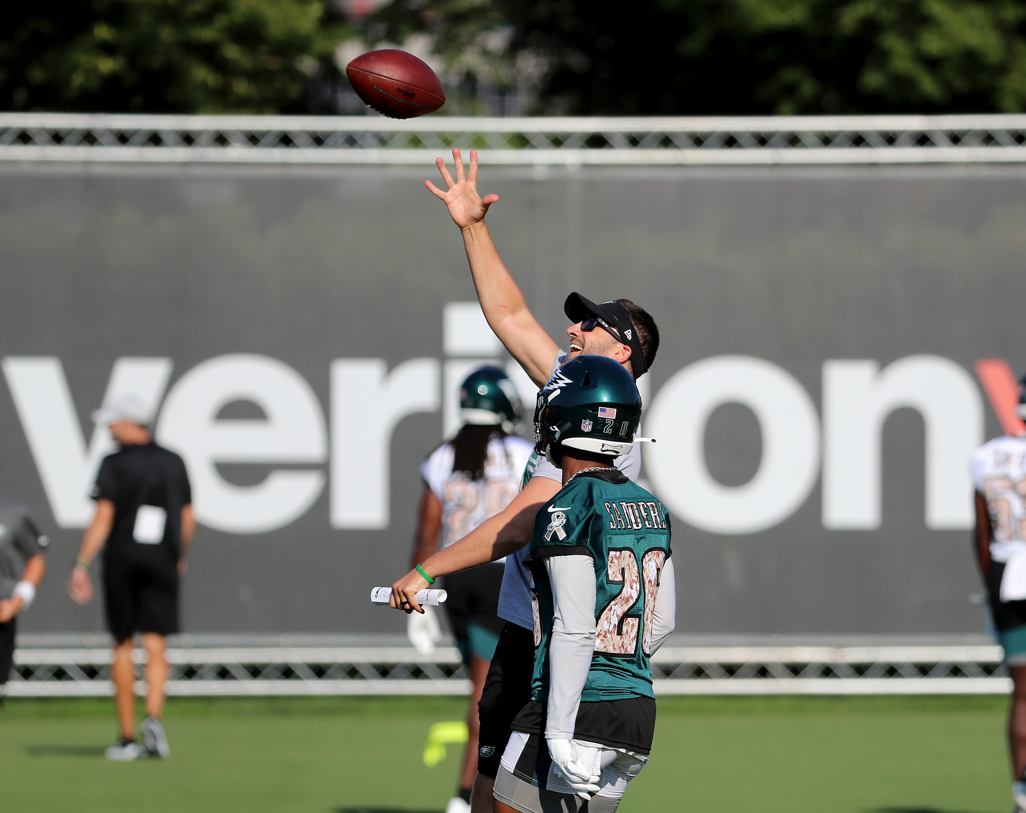 Why is Zach Ertz taking part in practice during Eagles' training camp?