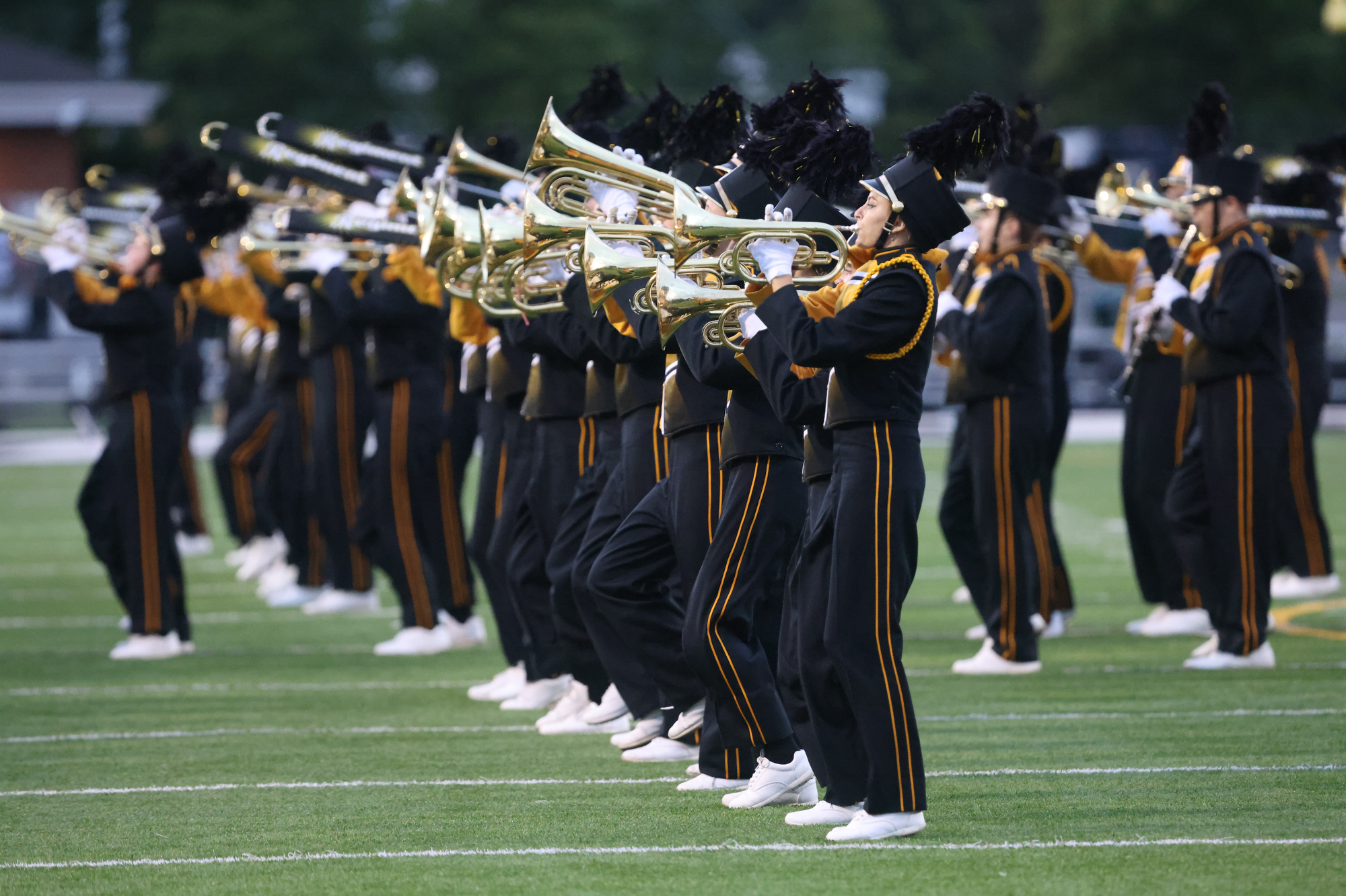 Painesville Riverside High School marching band at Aurora High School ...