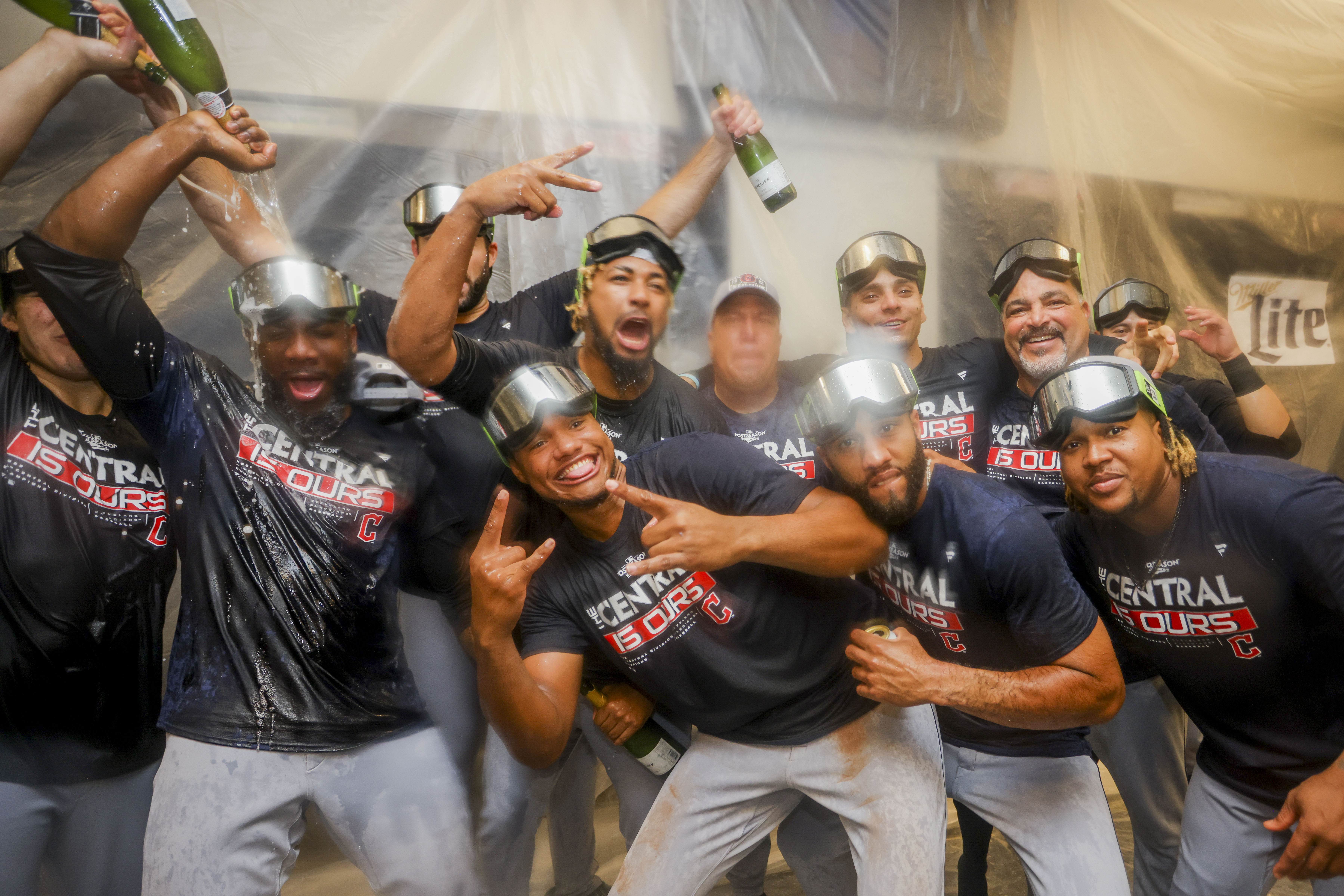 Cleveland Guardians - And the jerseys were hung by their lockers with care  -- step inside the clubhouse with this cool pano! Move your phone or click  and drag the photo!