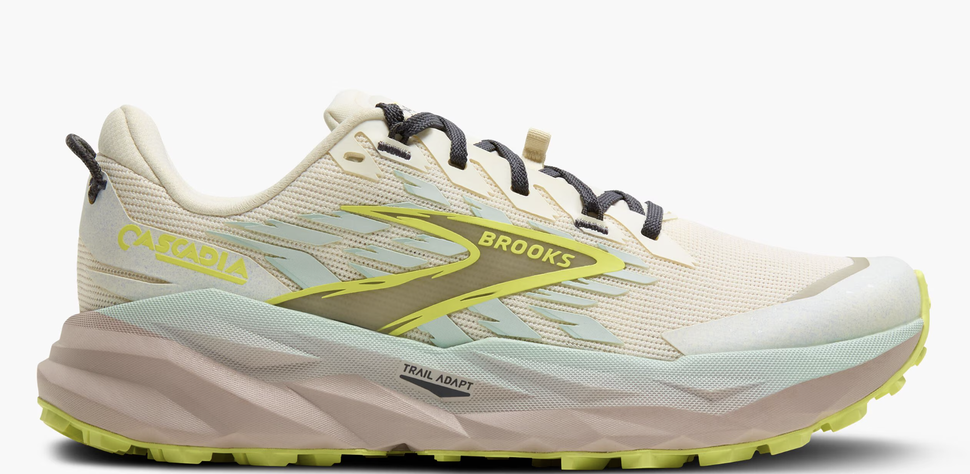 Brooks Men\'s Cascadia Trail Running Shoes - Gray and Neon Yellow size 8.5 Road Trail Run: Brooks Cascadia 19 and Cascadia 19 GTX Multi  main image 3