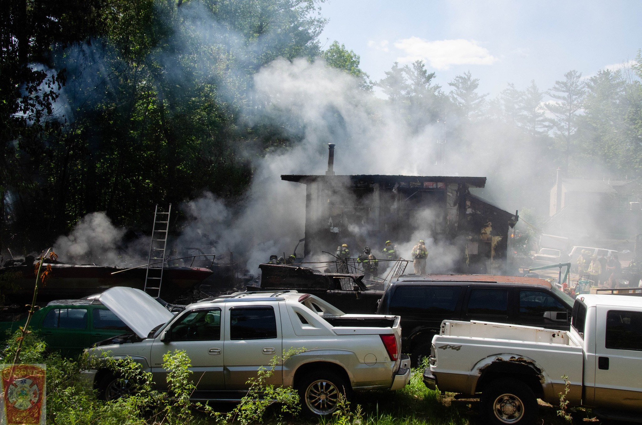 Fire in Hubbardston injures multiple people, burns vehicles