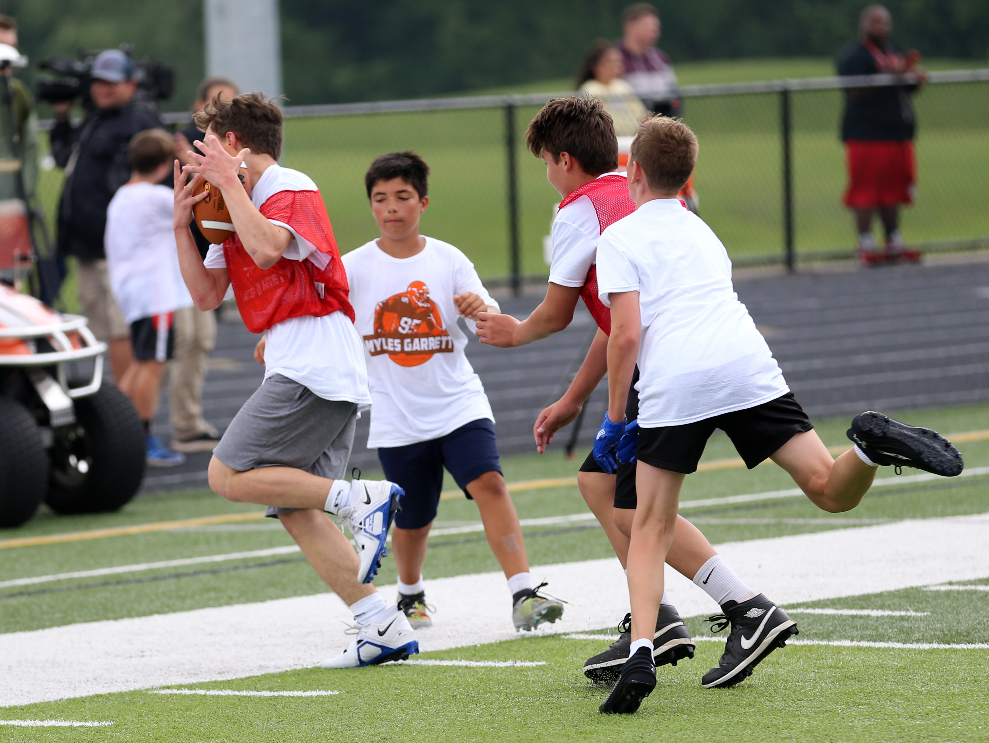 Myles Garrett hosts youth football camp at Gilmour Academy