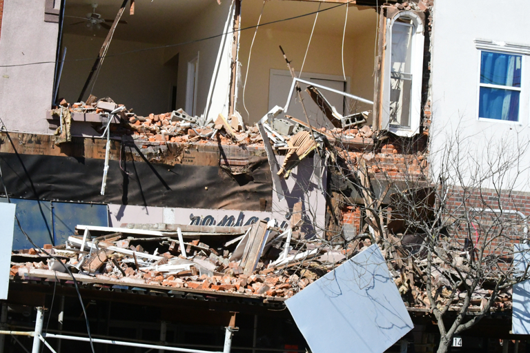 Bricks Fly Onto Route 57 As Warren County Building Facade Collapses