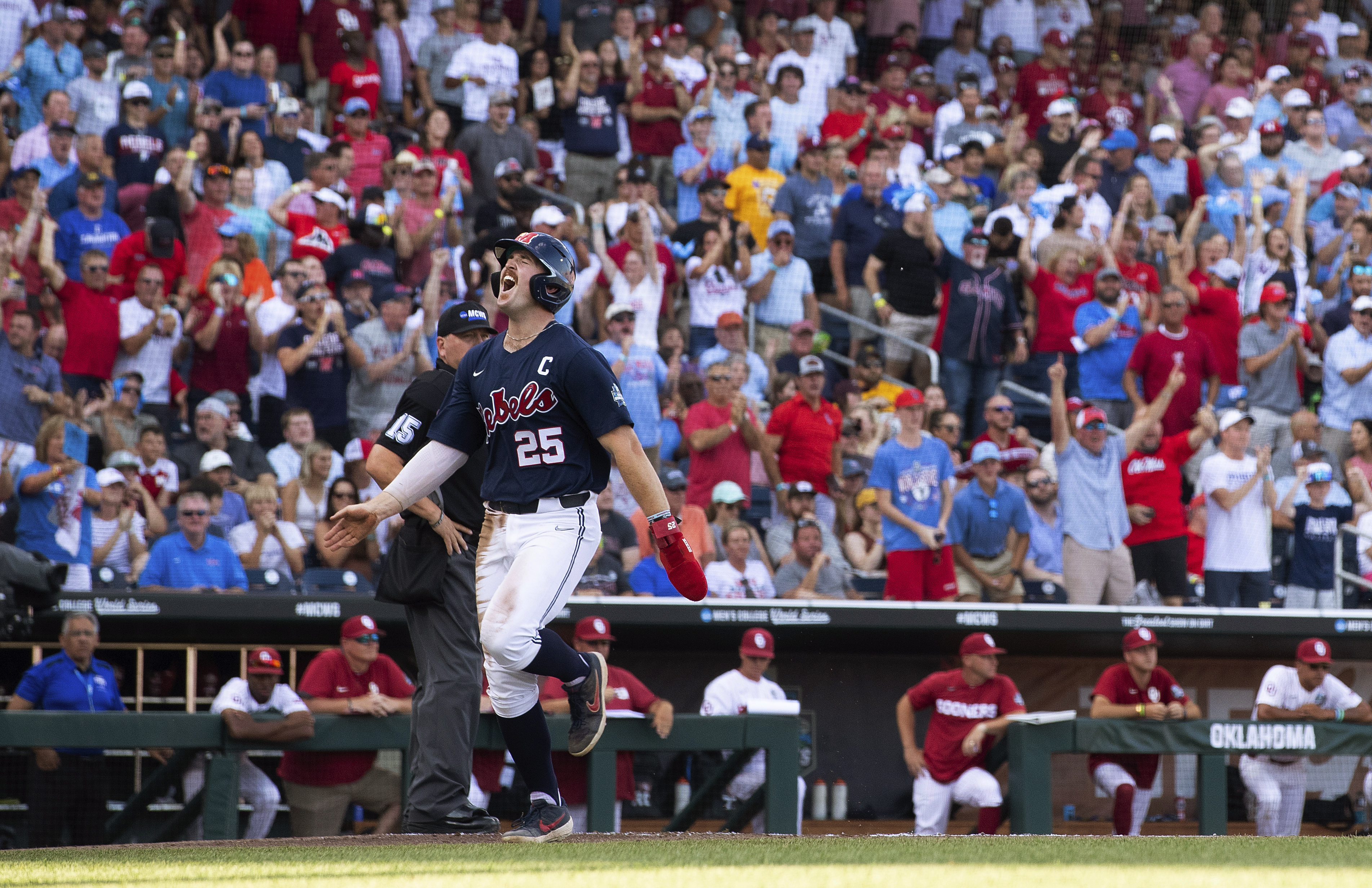 Ole Miss baseball routs Oklahoma, one win from College World Series title