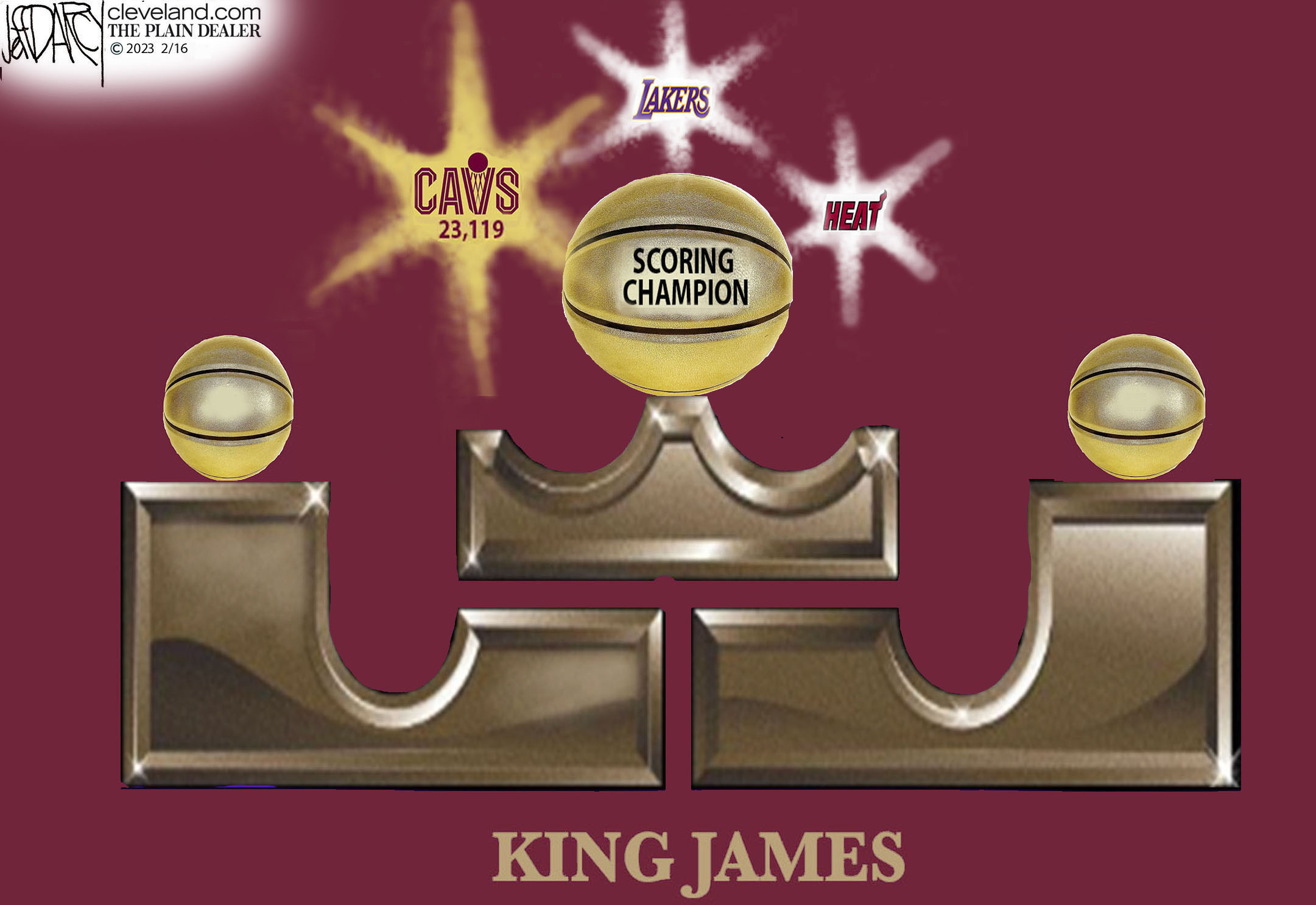LeBron's new crown jewel: Darcy cartoon 