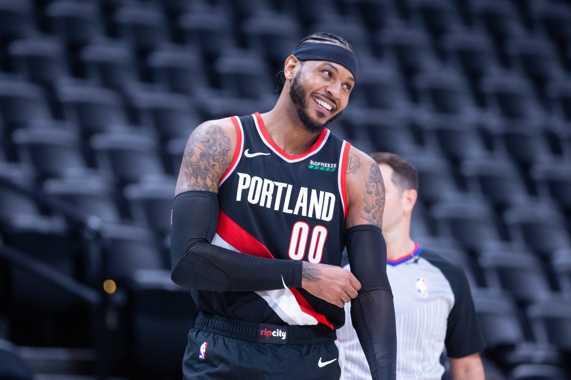 Portland Trail Blazers' Carmelo Anthony does not take team trip to