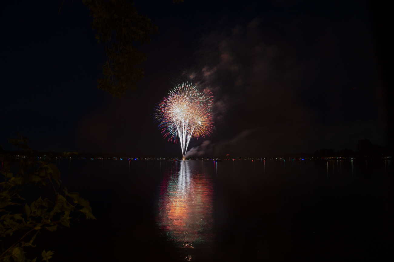 Fireworks display at Whitmore Lake