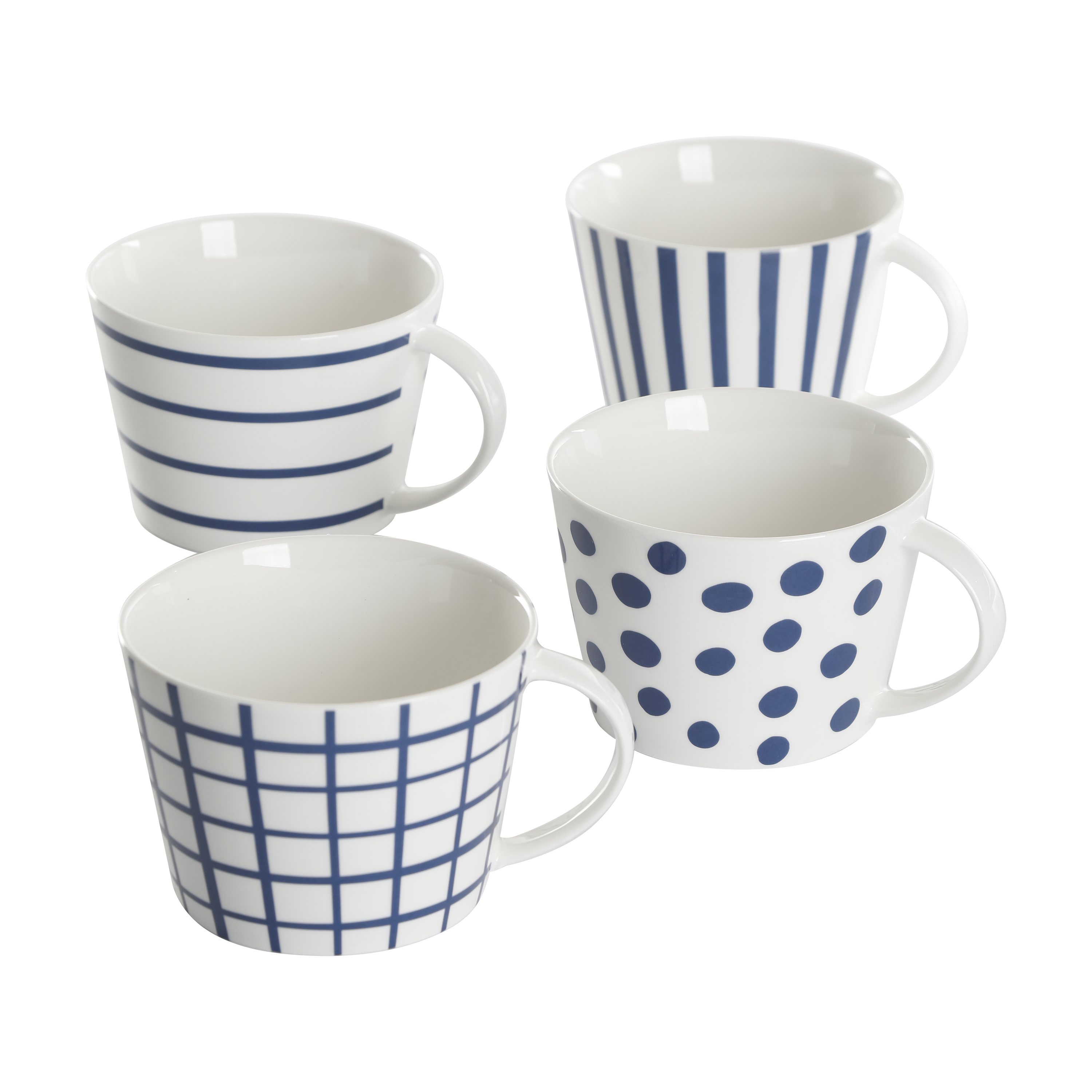 Gap Home Color Cups 14.8-Ounce Stackable Black Stoneware Mug Set, Set of 4