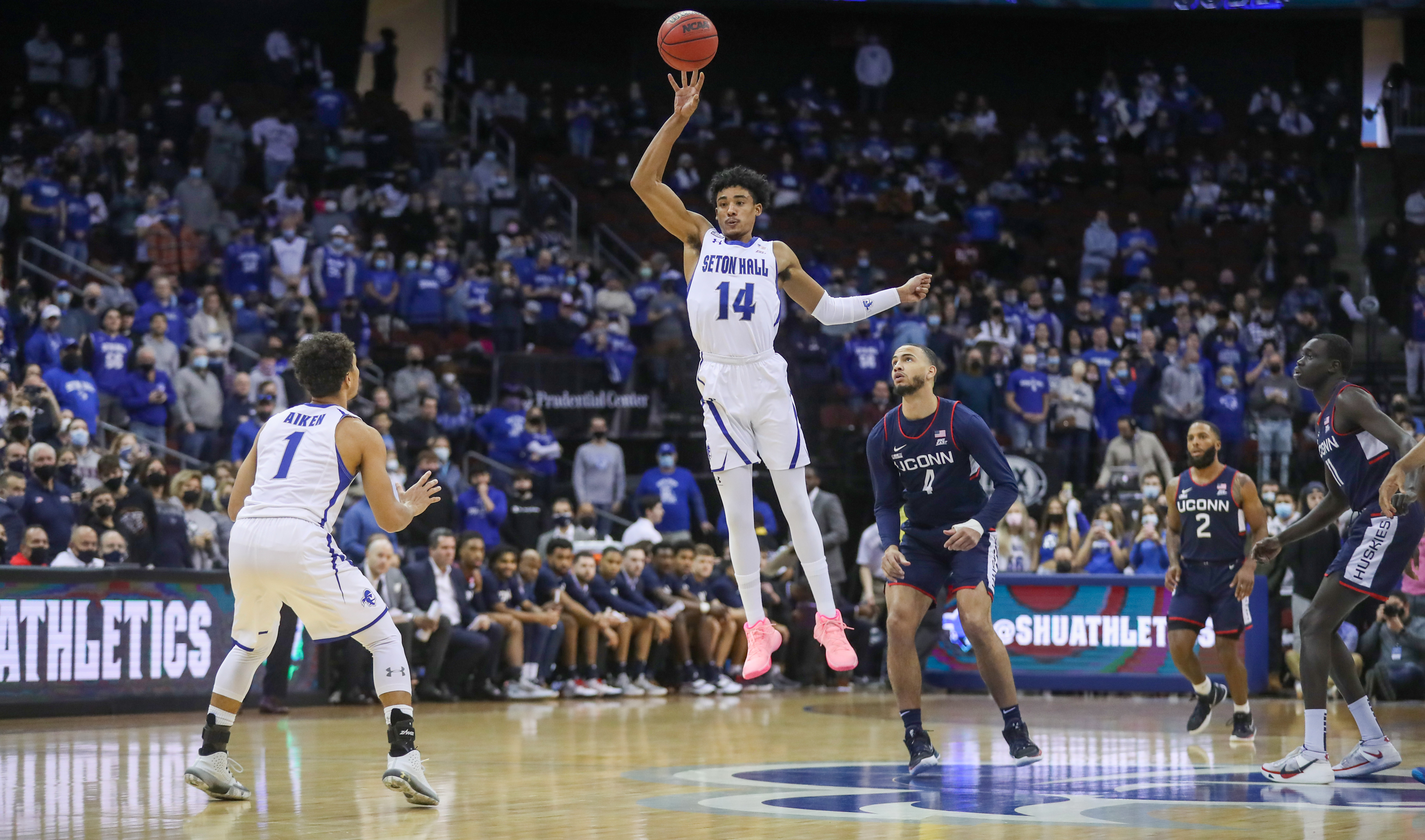 February 5, 2022, Newark, New Jersey, USA: Seton Hall Pirates guard Jared  Rhoden (14) looks to make a play during NCAA Big East action between the  Seton Hall Pirates and the Creighton