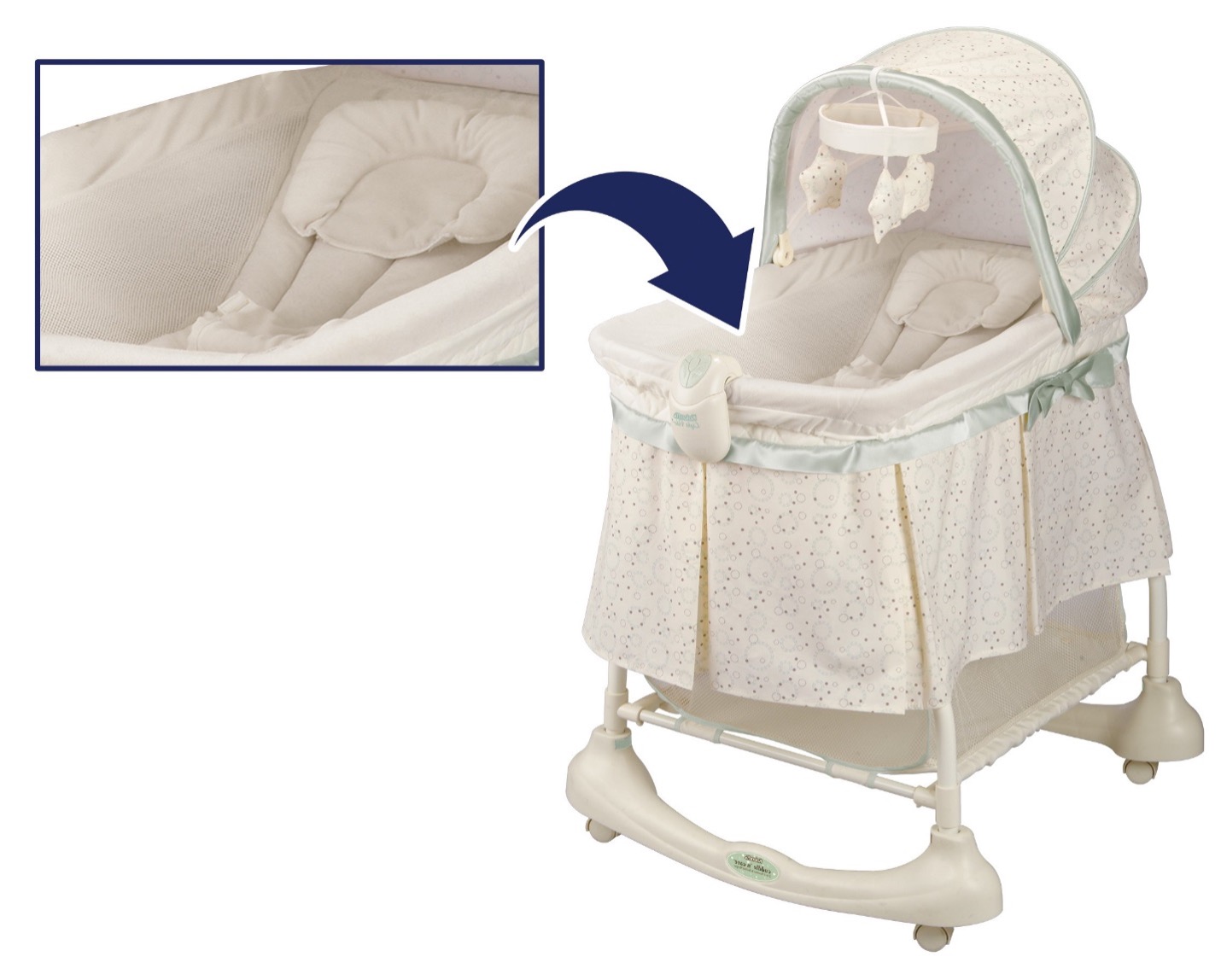 Inclined store baby bassinet