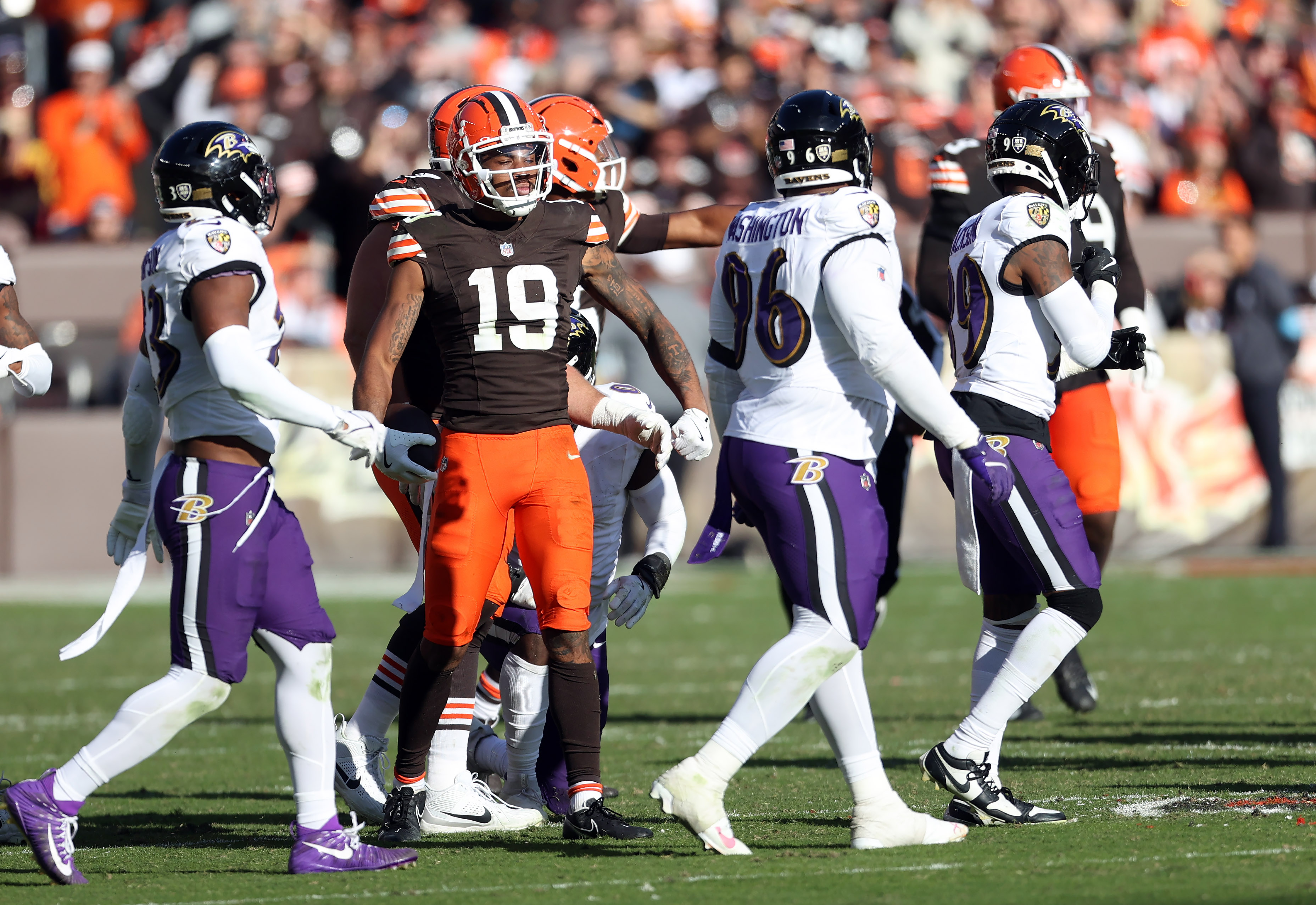 Cleveland Browns receiver Cedric Tillman vs. Baltimore Ravens, October