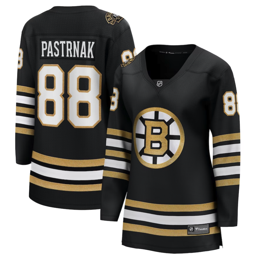 Men's Fanatics Branded Jeremy Swayman Black Boston Bruins 100th Anniversary Premier Breakaway Player Jersey