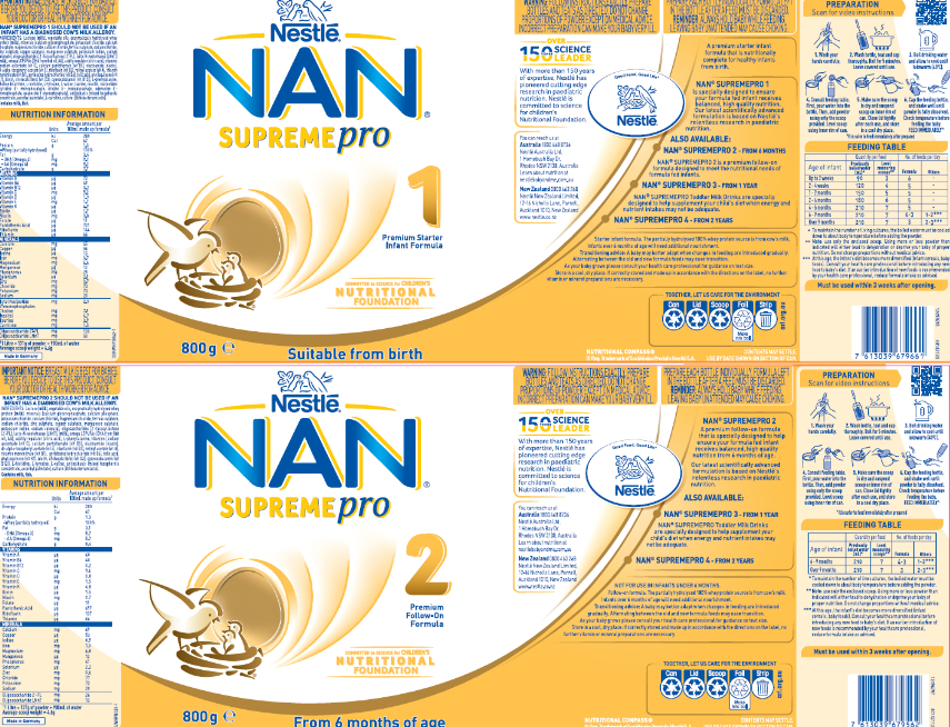  Customer reviews: Nestlé NAN SUPREMEpro 2, Premium Follow-on  Baby Formula, 6 to 12 Months – 800g