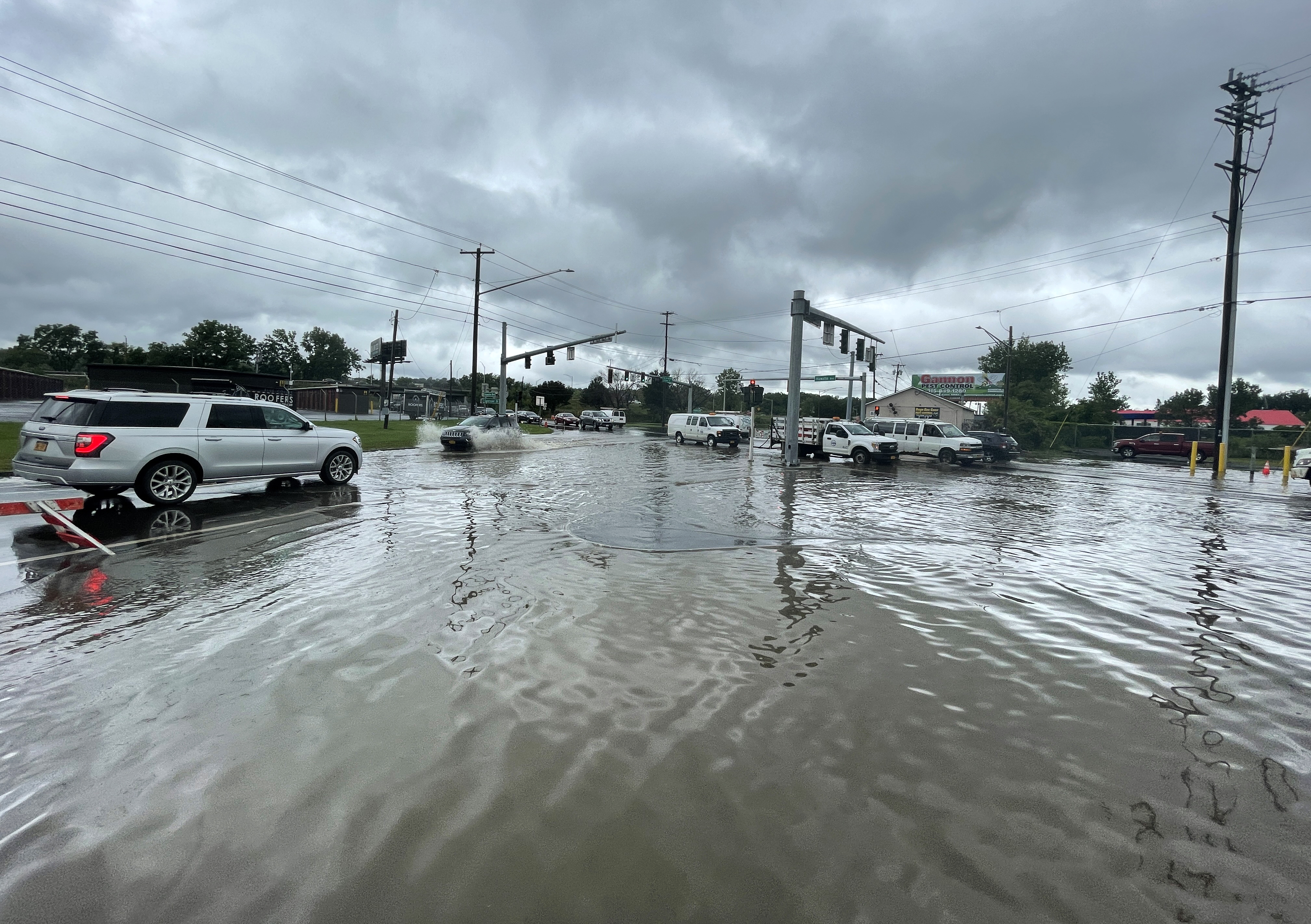 Flooding at the corner of Spencer Street and Hiawatha Boulevard Thursday, Aug. 19, 2021.
