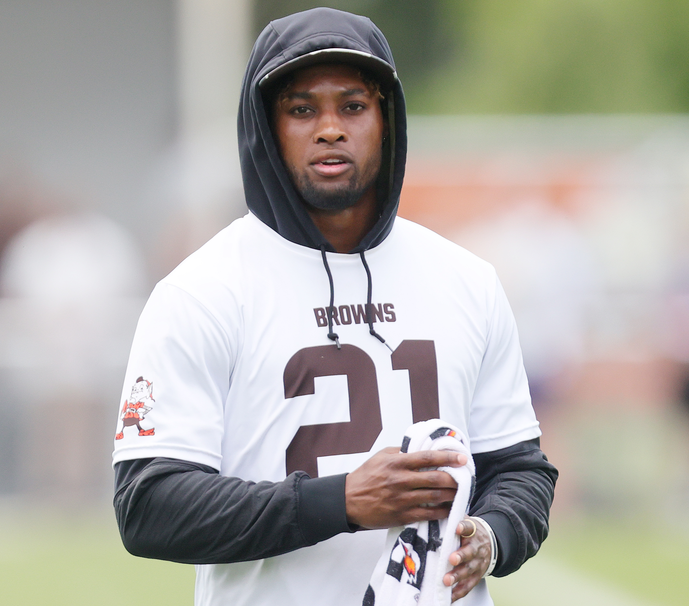 Denzel Ward Cleveland Browns Game-Used #21 White Jersey vs. Pittsburgh  Steelers on January 8, 2023