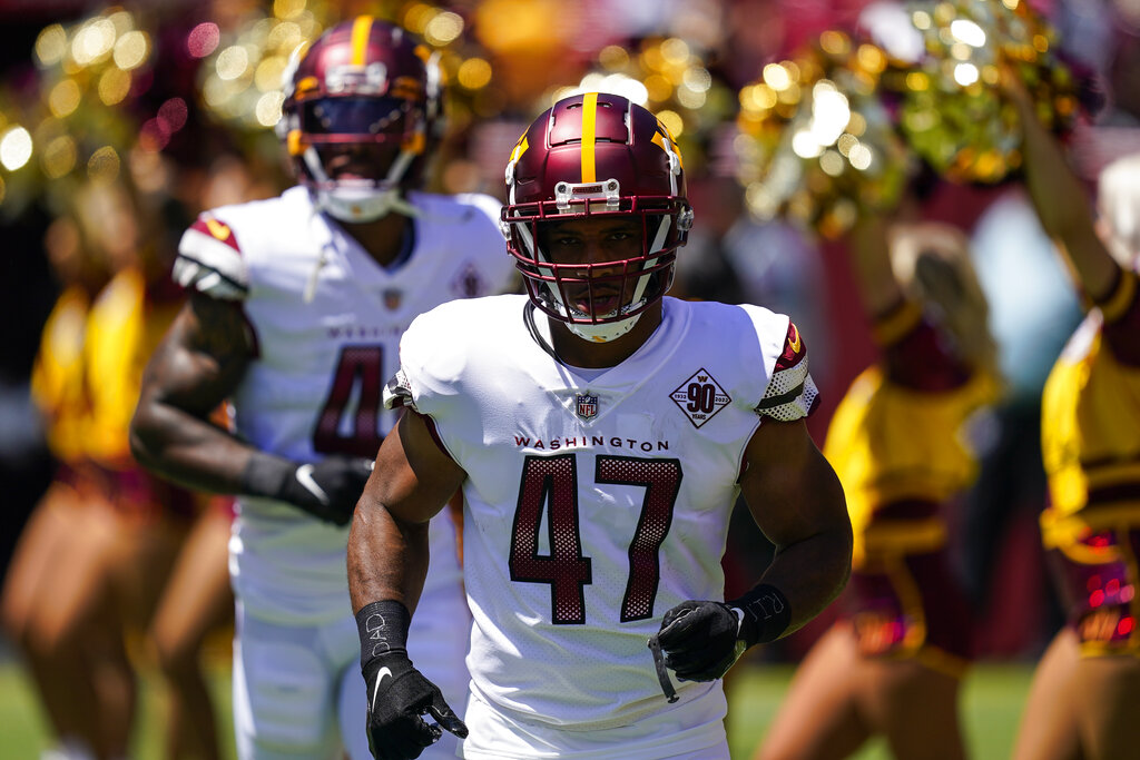 Washington Football Team linebacker Khaleke Hudson (47) prior to