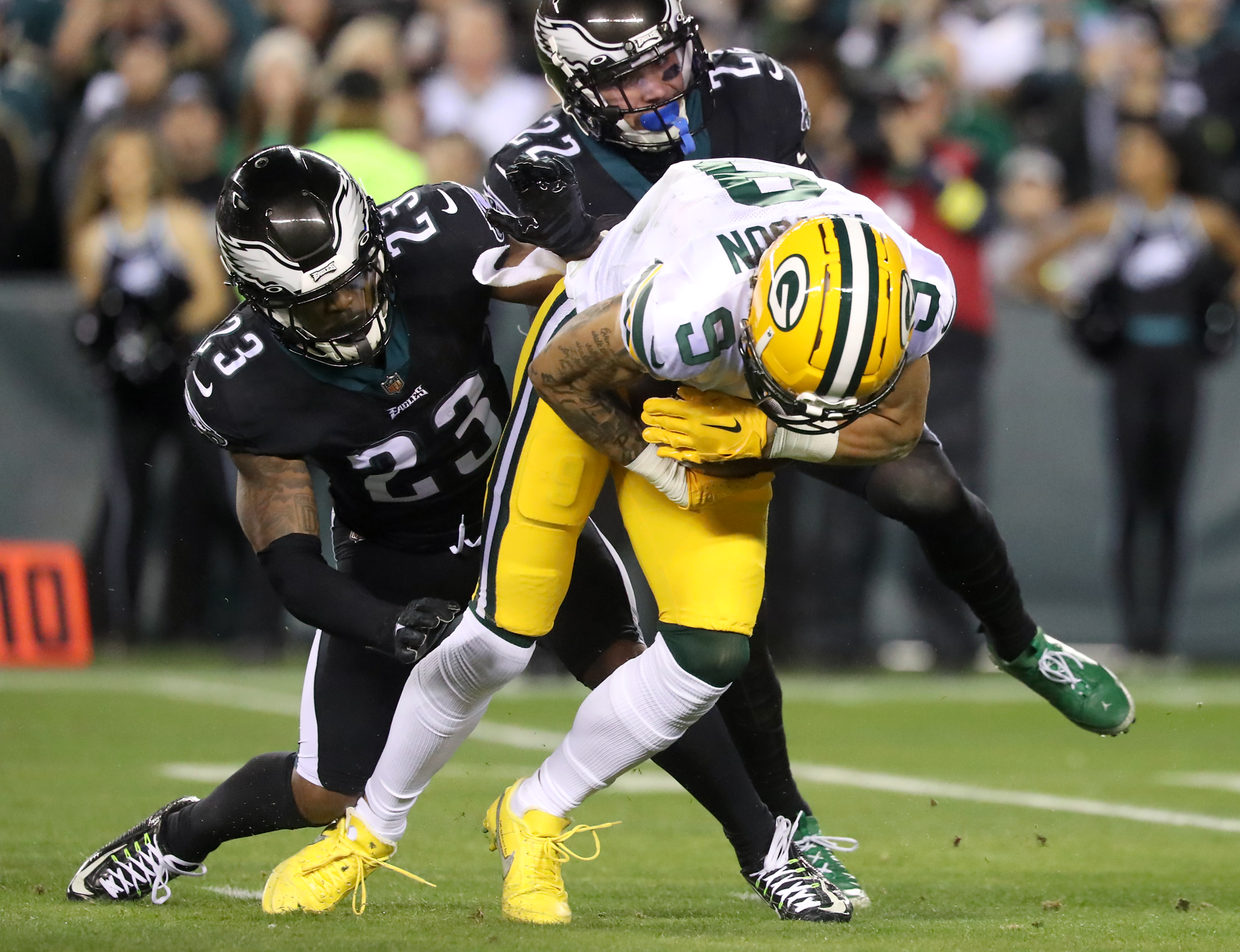 Philadelphia Eagles defensive end Brandon Graham (55) reacts during the NFL  football game against the Green Bay Packers, Sunday, Nov. 27, 2022, in  Philadelphia. (AP Photo/Chris Szagola Stock Photo - Alamy