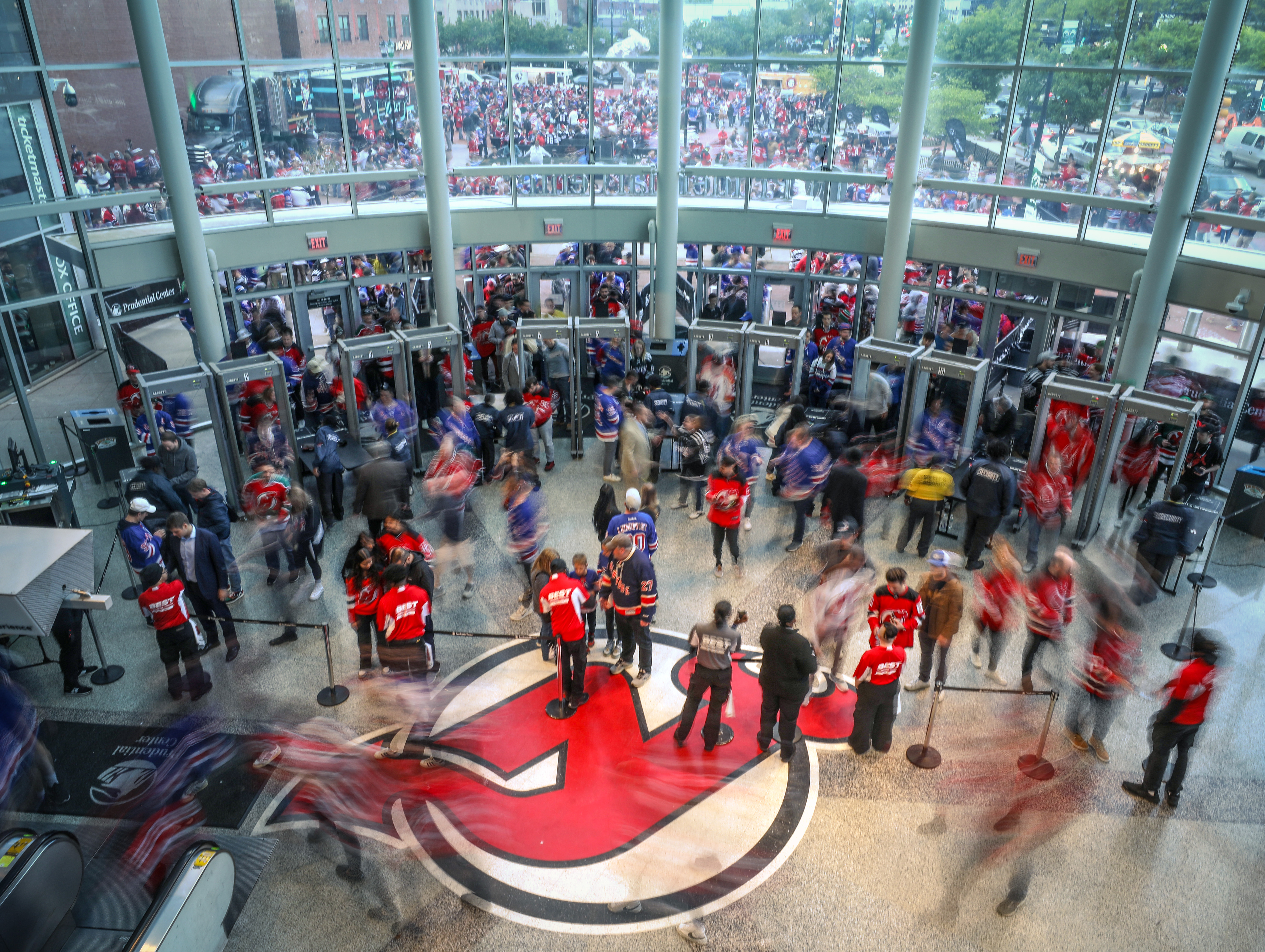 NJ Devils fan fest 2023: Outside Prudential Center before NHL