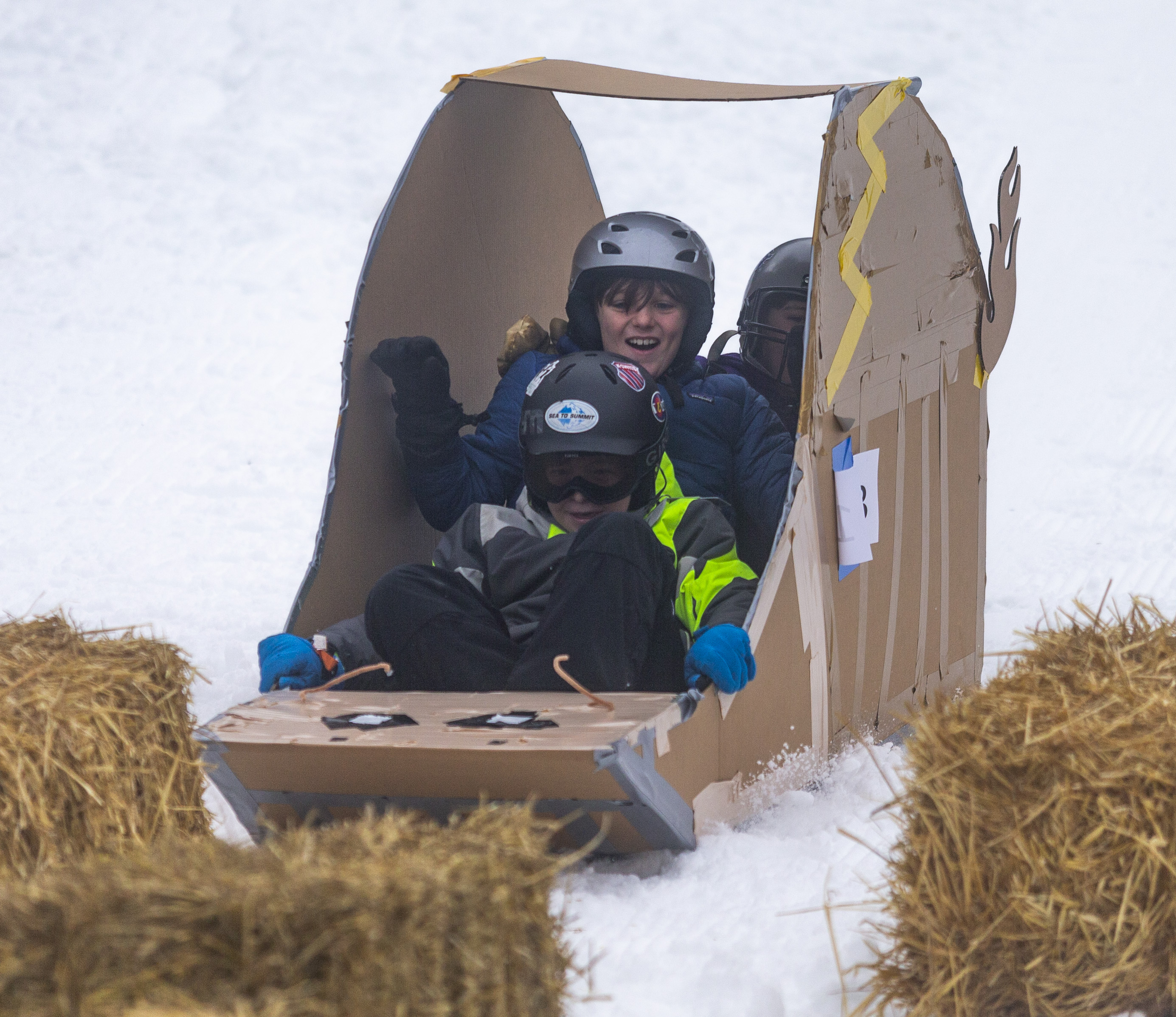 Cardboard sled race at Grand Haven Winterfest 2025 - mlive.com