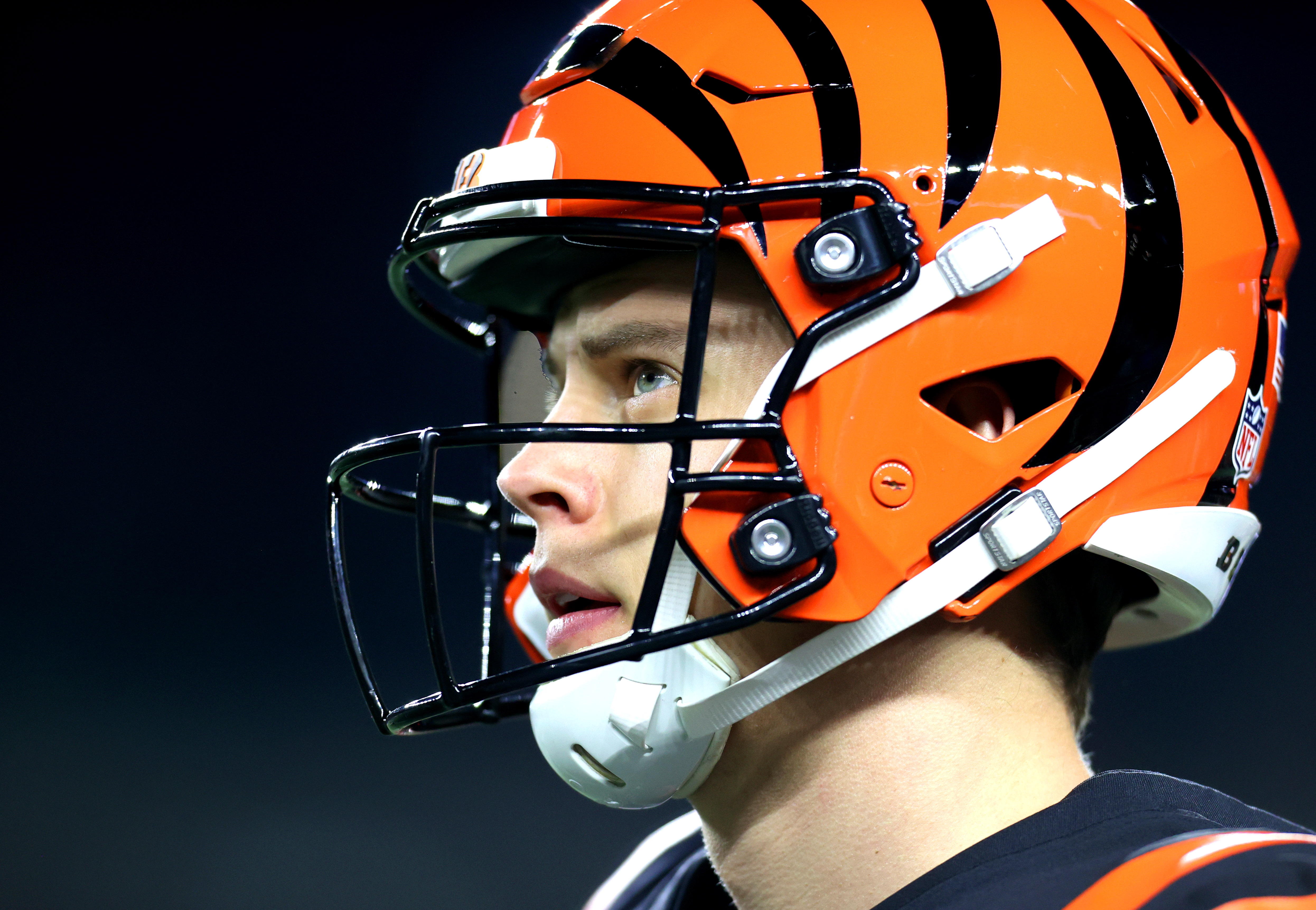 Cincinnati, United States. 16th Jan, 2023. Cincinnati Bengals quarterback  Joe Burrow (9) and Sam Hubbard (94) celebrate after defeating the Baltimore  Ravens 24-17 in their AFC Wild Card game at Paycor Stadium