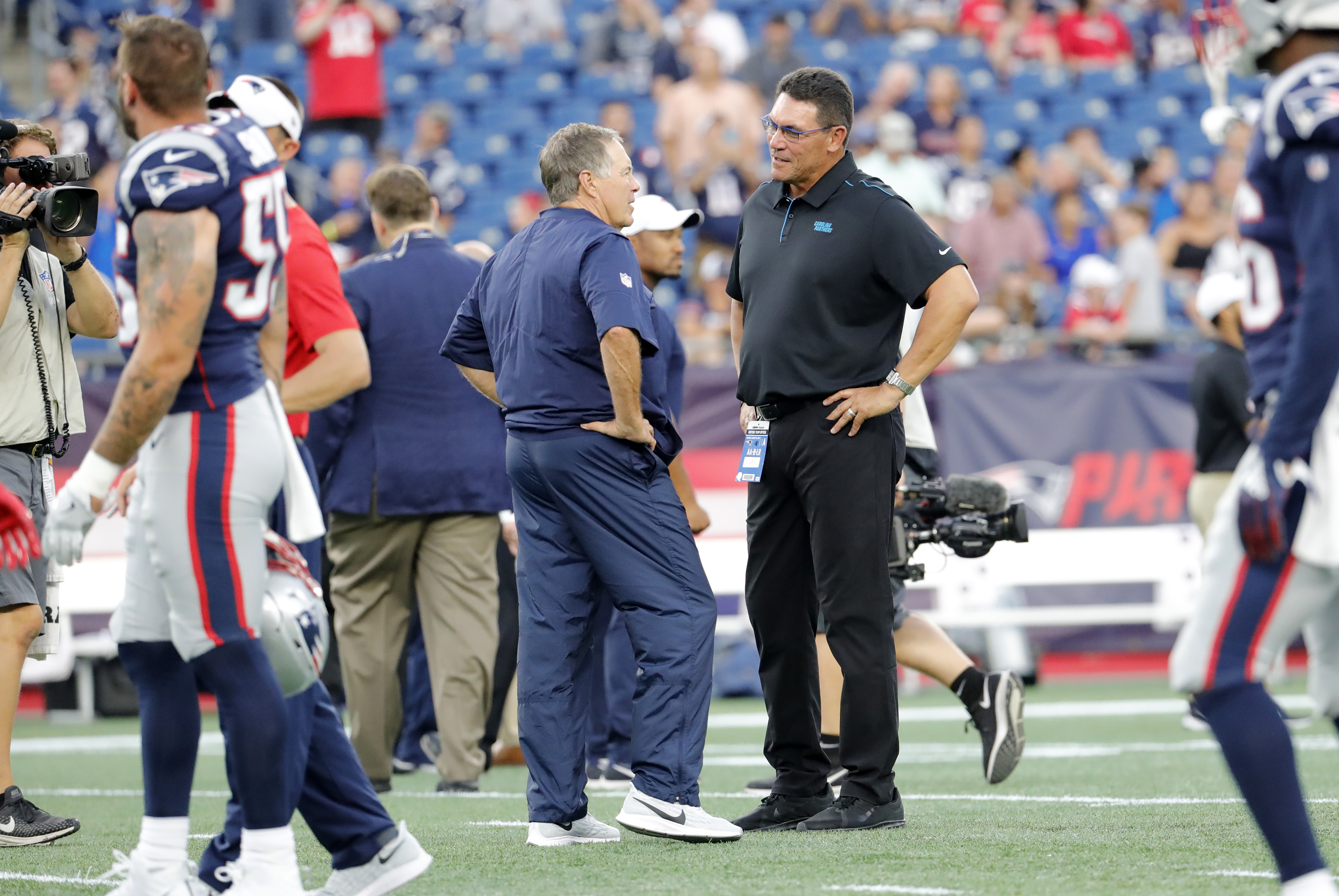 NFL Draft footage shows Patriots discuss trade with Commanders