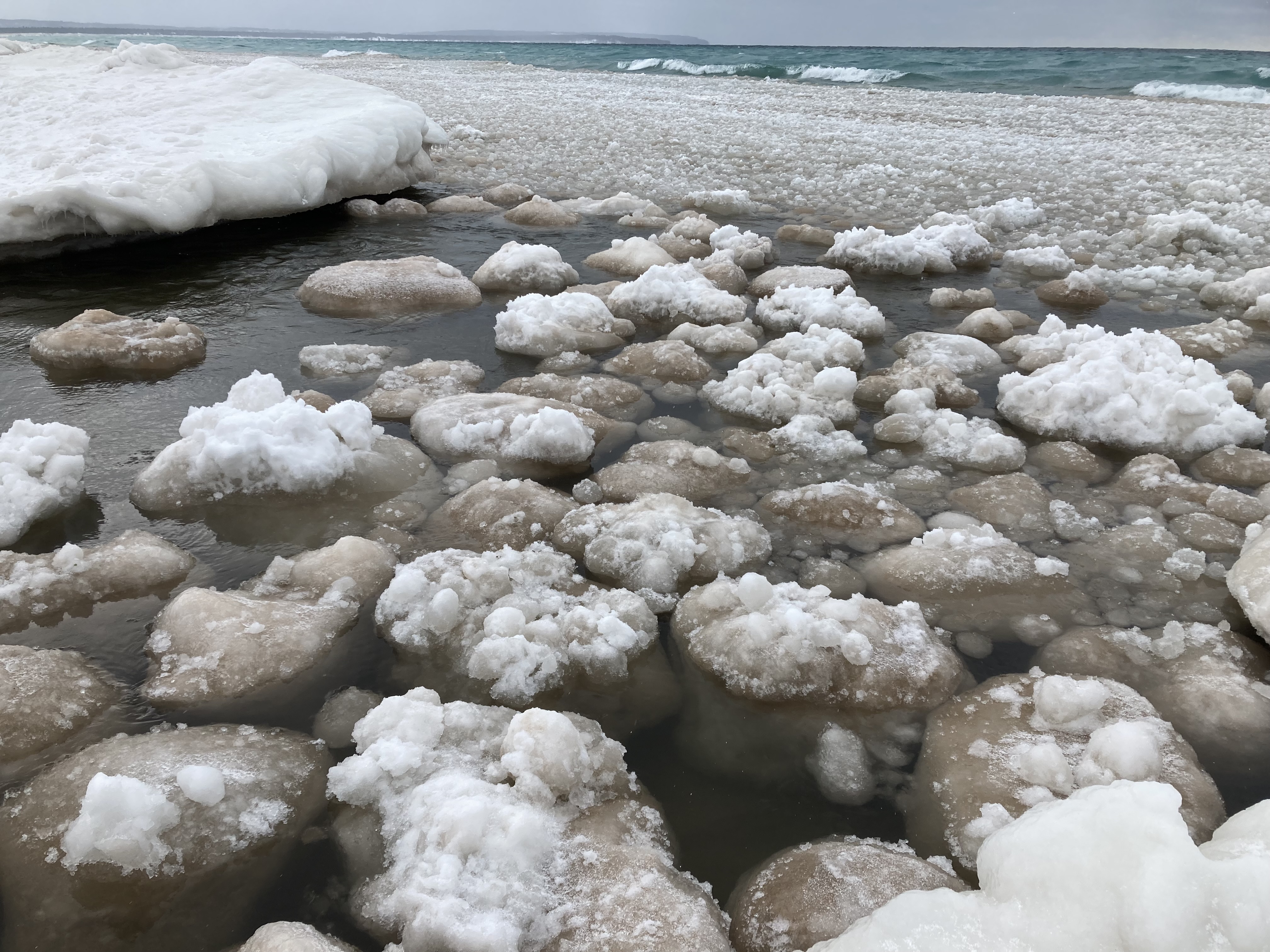 Ice Balls Form in Lake Michigan