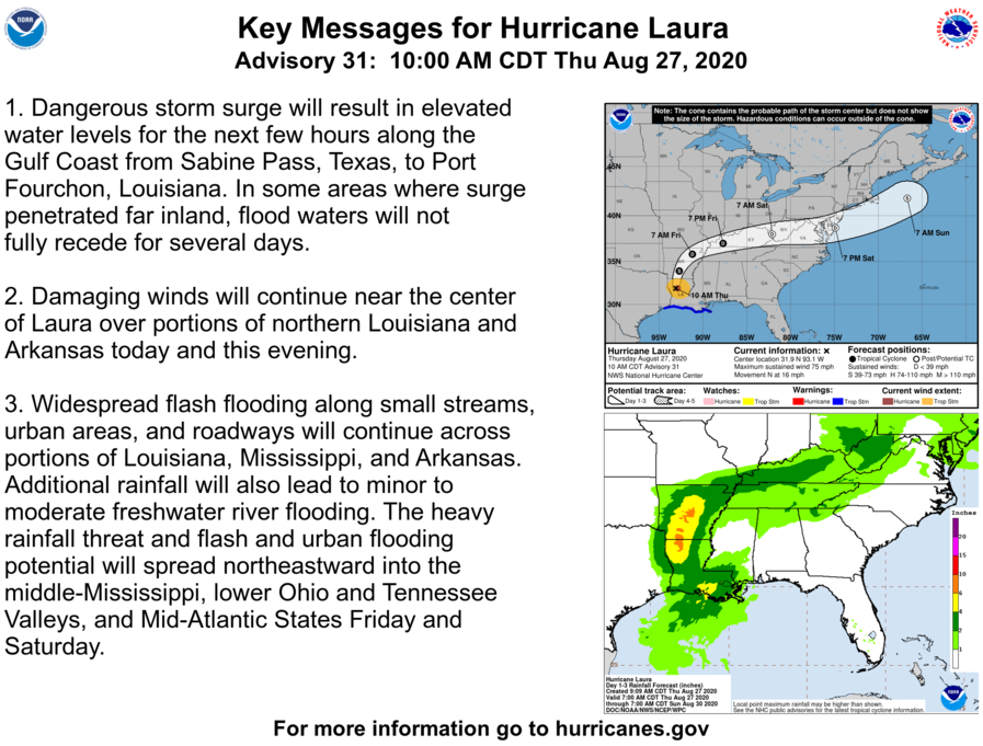 Hurricane Laura downgraded to Category 1; Storm still deadly, though ...